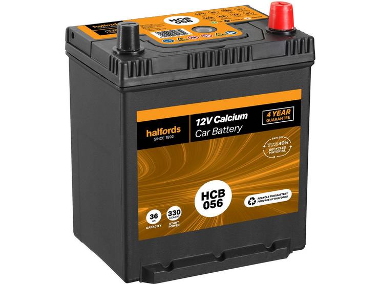 Halfords HB056/HCB056 Lead Acid 12V Car Battery 4 year Guarantee