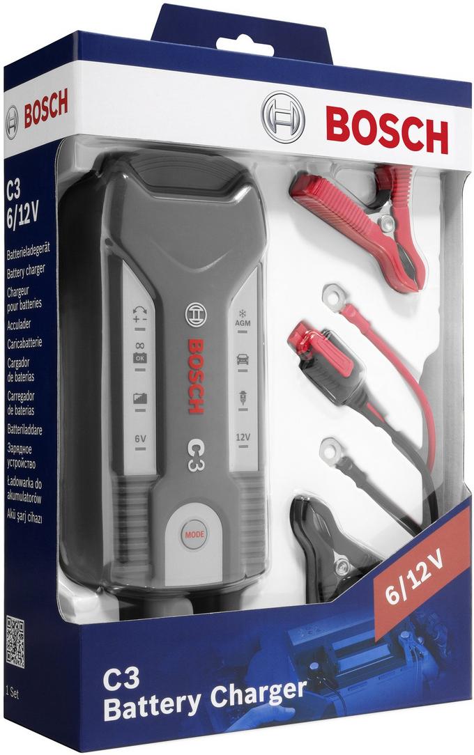 Bosch C3 - Intelligent and Automatic Battery Charger - 6V-12V / 3.8A - EU  Plug