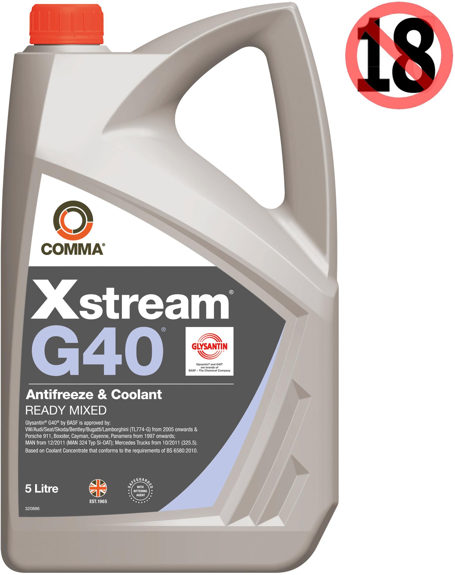 Comma G40 Antifreeze and Coolant RM 5L Halfords UK