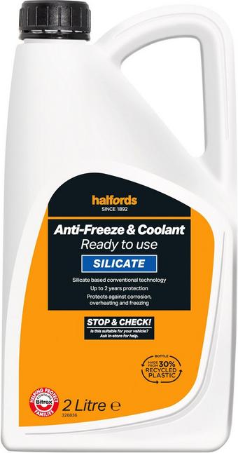Halfords Silicate Ready Mixed Antifreeze & Coolant 2L