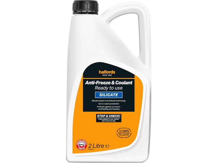 Halfords Silicate Ready Mixed Antifreeze & Coolant 2L