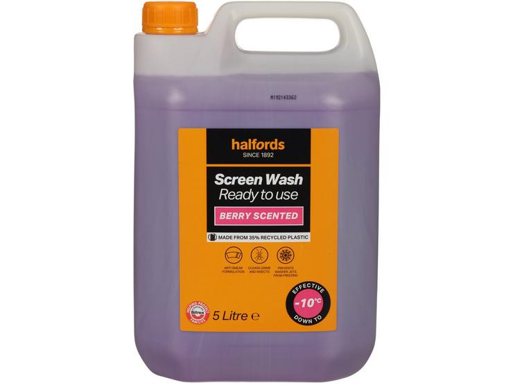 Halfords -10 Ready Mixed Screenwash 5L - Berry
