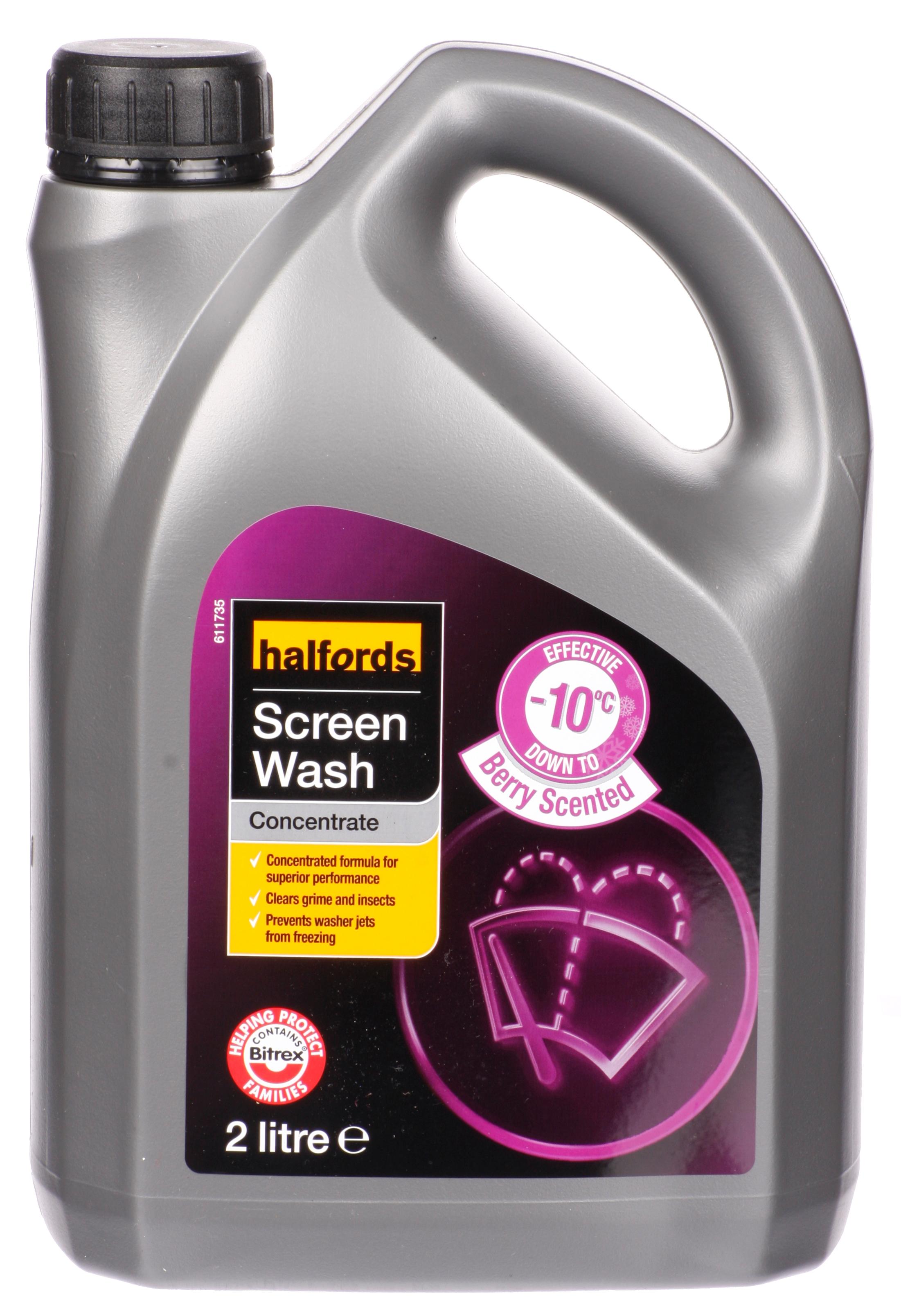 Halfords 10 Concentrate Screenwash 2L Berry for only £3.00