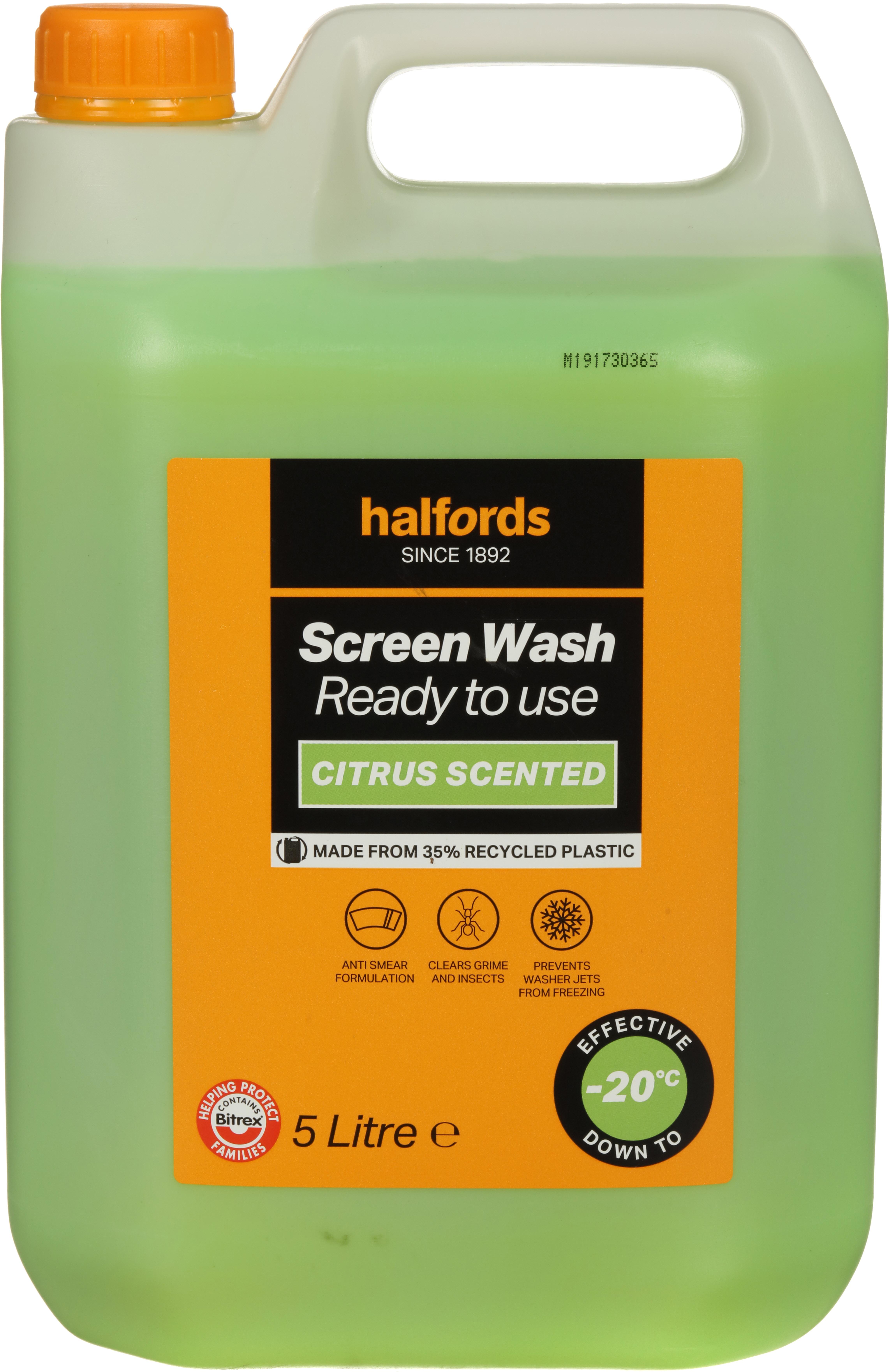 Halfords 20 Ready Mixed Screenwash 5L Citrus Halfords UK