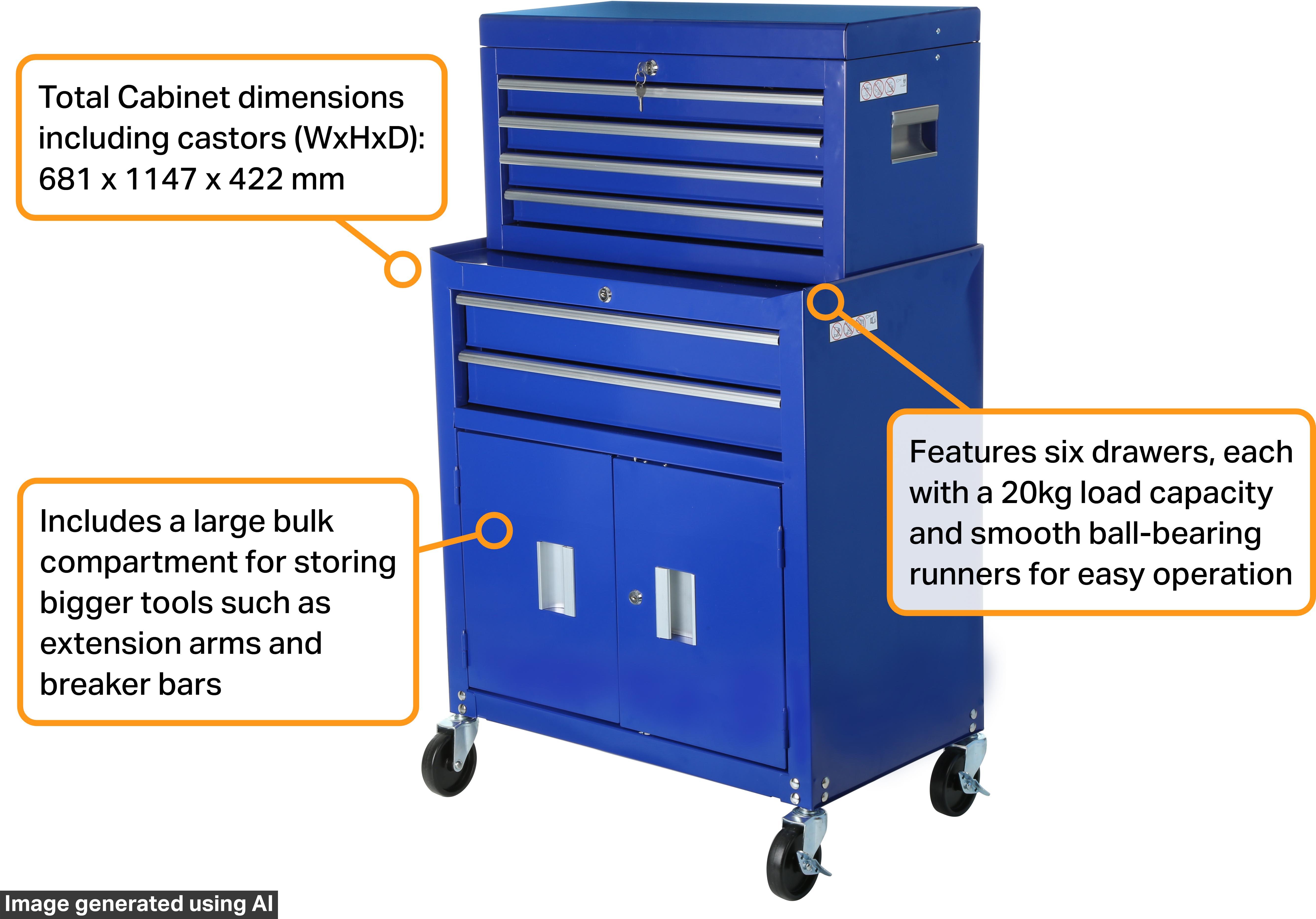 Halfords 6 Drawer Tool Centre