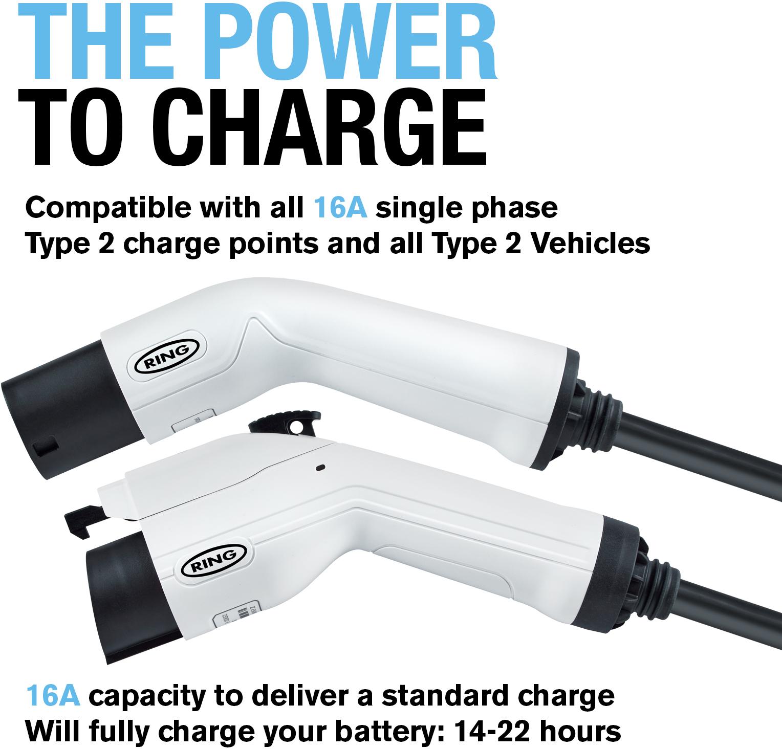 Ring EV Charge Cable Type2 Type1 16A 5m