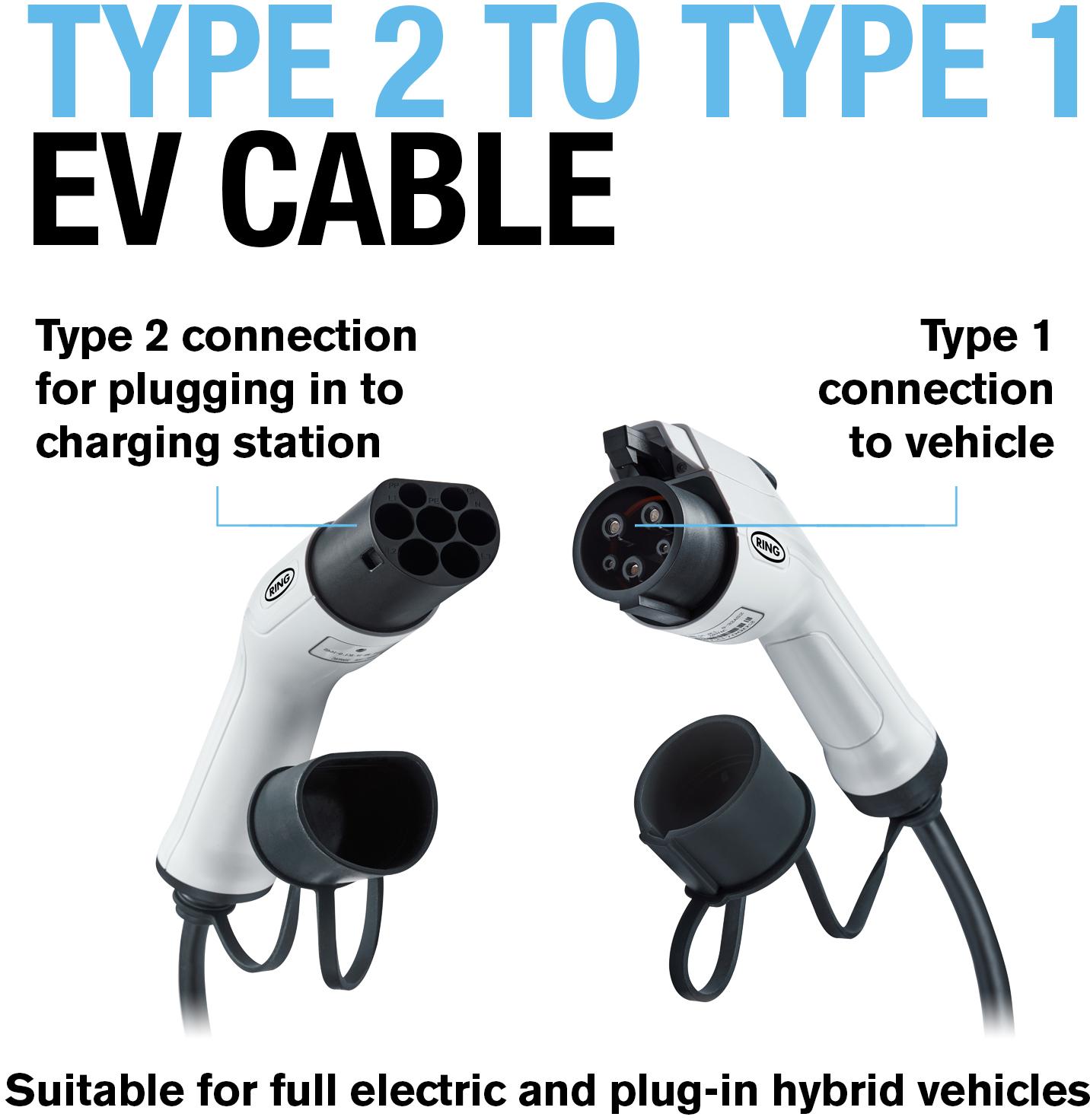Ring EV Charge Cable Type2 Type1 32A 5m