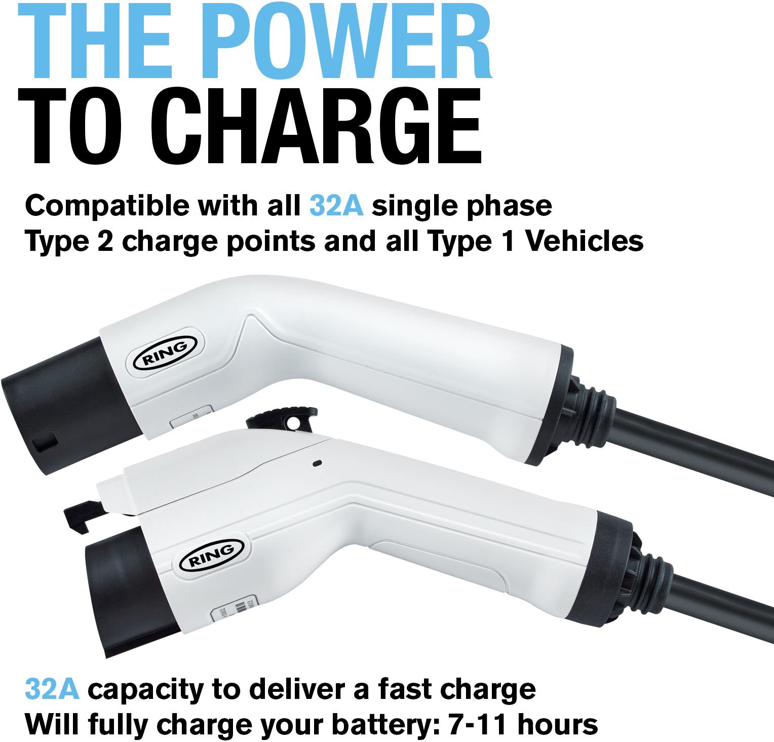 Ring EV Charge Cable Type2 Type1 32A 5m