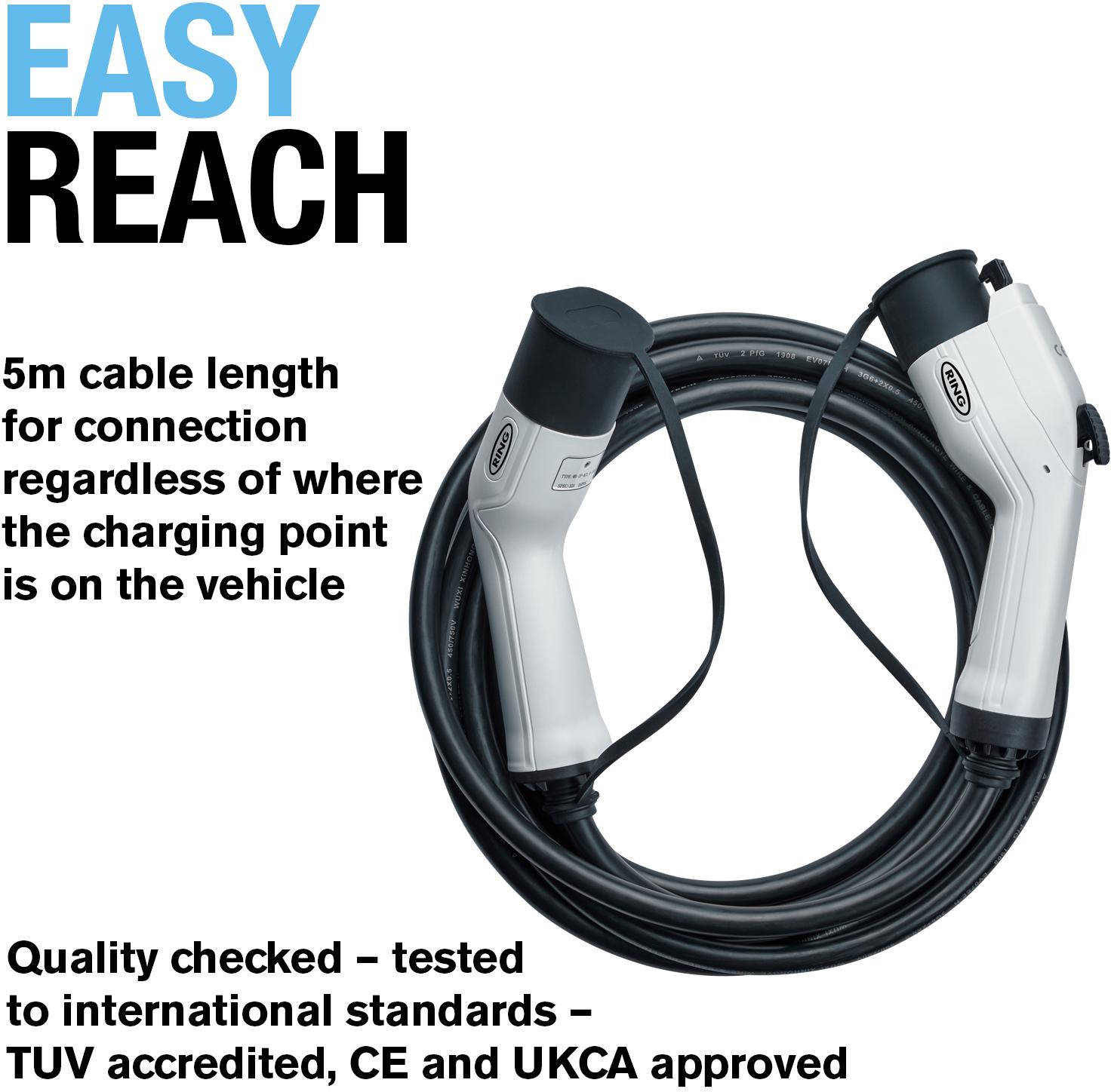 Ring EV Charge Cable Type2 Type1 32A 5m