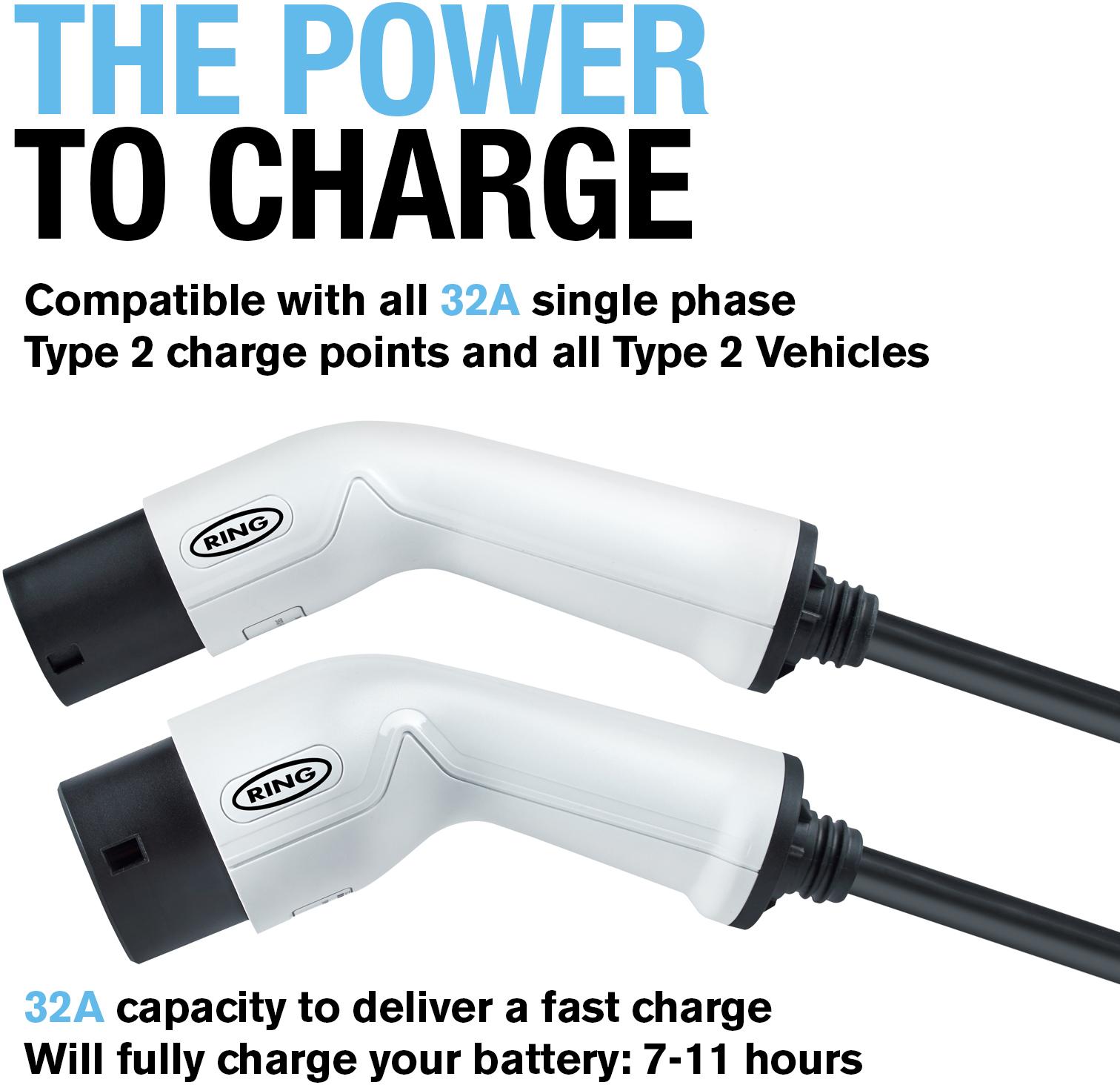Ring EV Charge Cable Type2 Type2 32A 5m