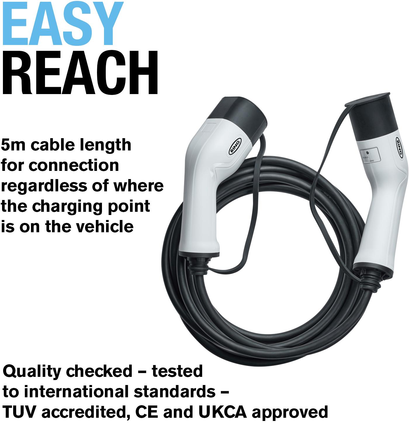 Ring EV Charge Cable Type2 Type2 32A 5m