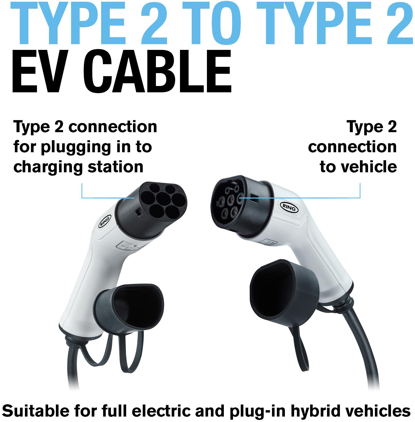 Ring EV Charge Cable Type2 2 3ph 32A 5m