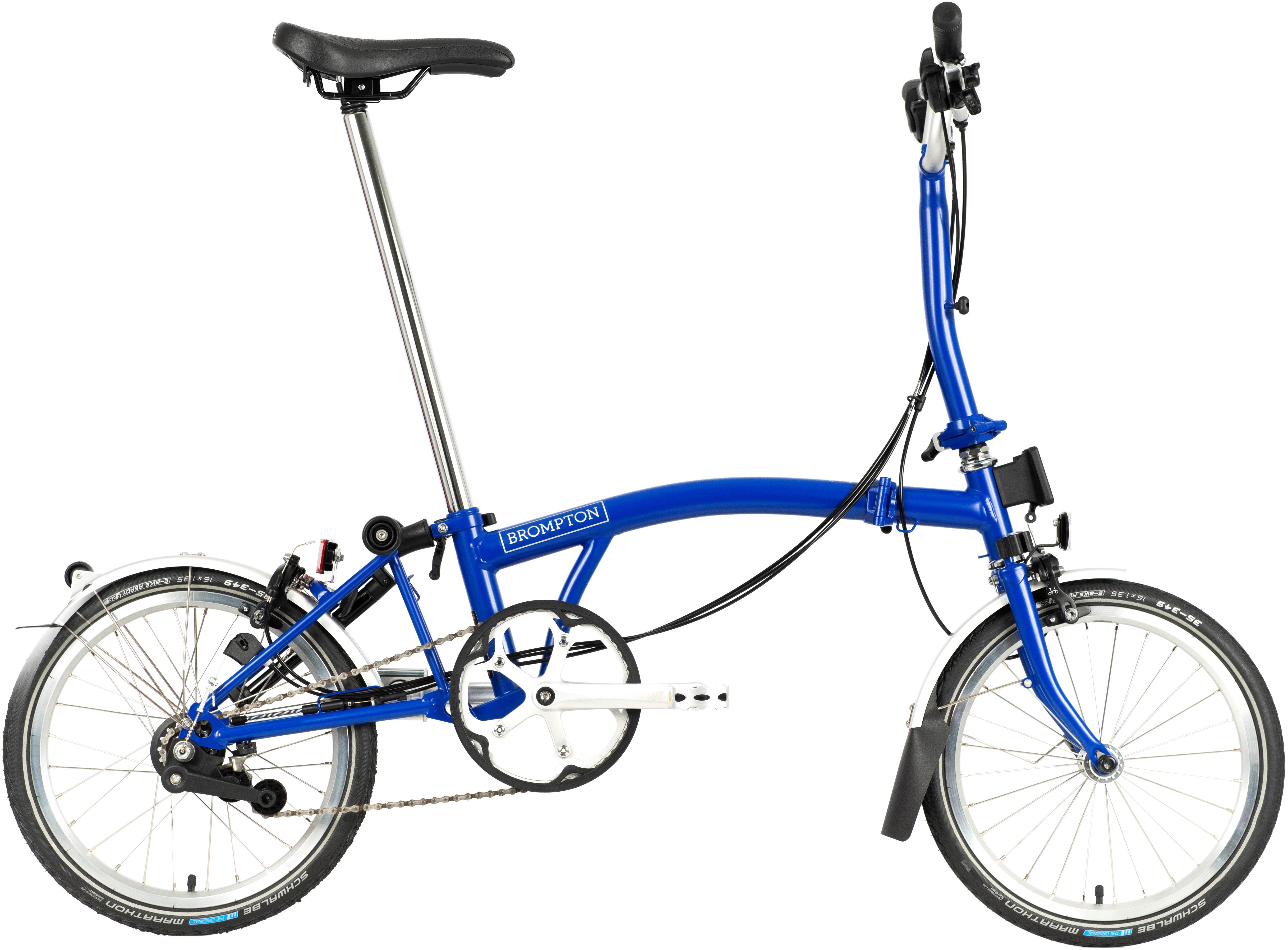 Brompton C Line Utility Mid Handlebar Folding Bike - Picadilly Blue - 16 Inch Wheel