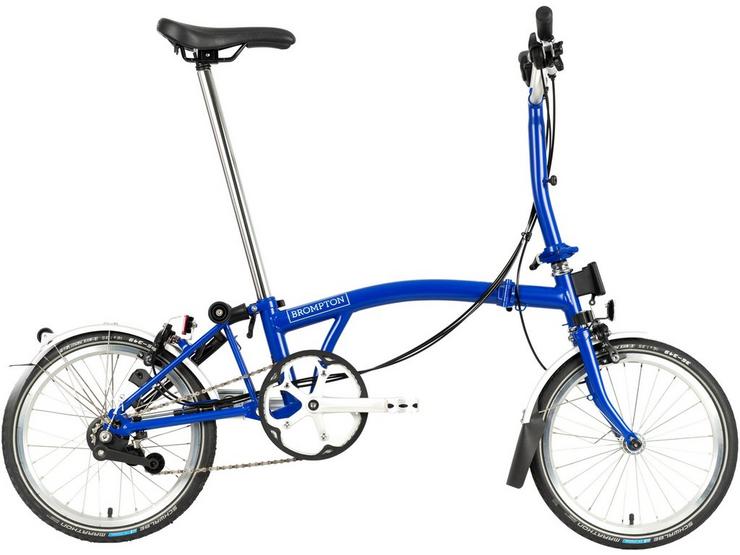 Brompton C Line Utility Mid Handlebar Folding Bike - Picadilly Blue - 16" Wheel