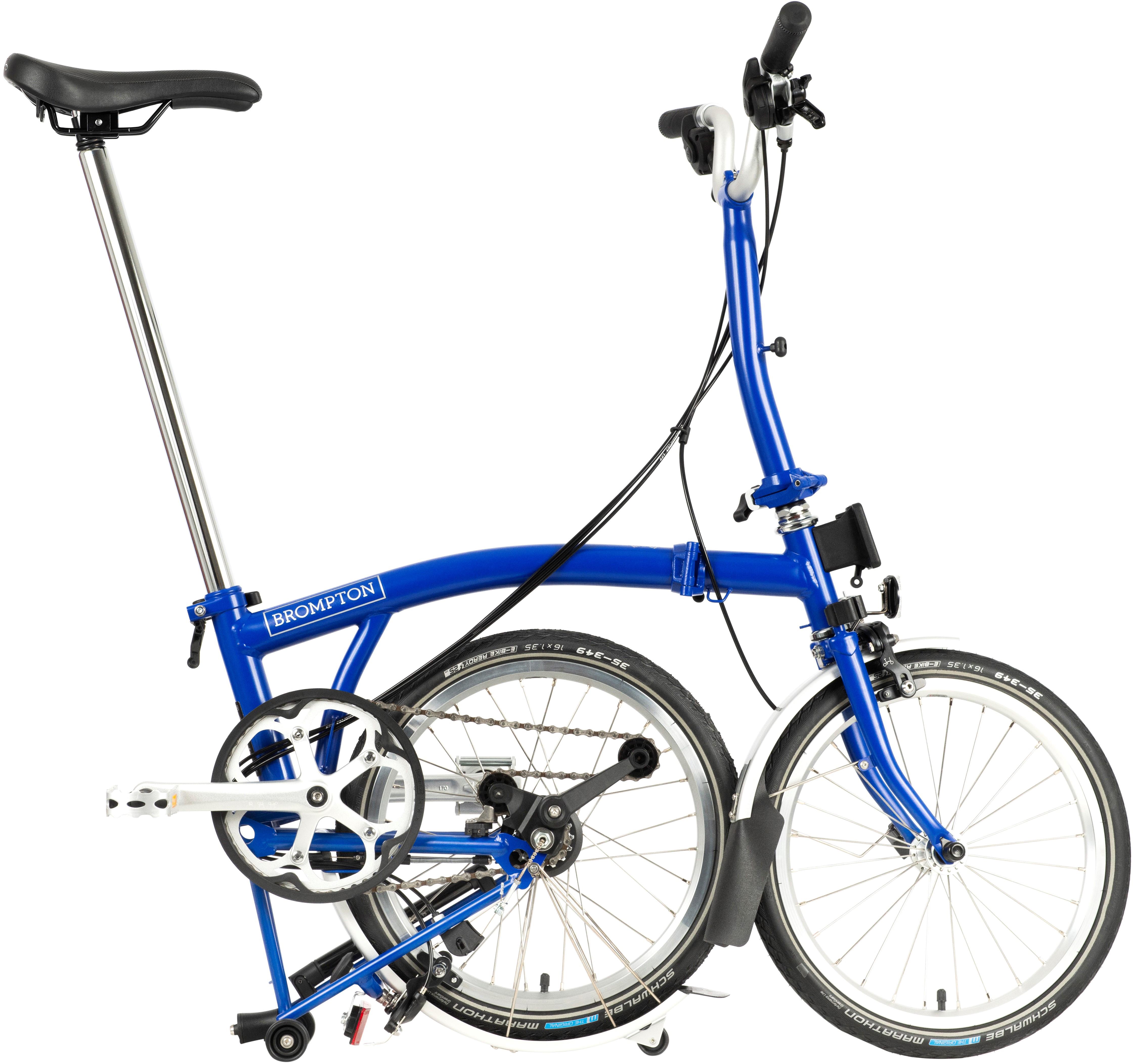 Ex-Display Brompton C Line Utility Mid Handlebar Folding Bike, Piccadilly Blue - 16" Wheel