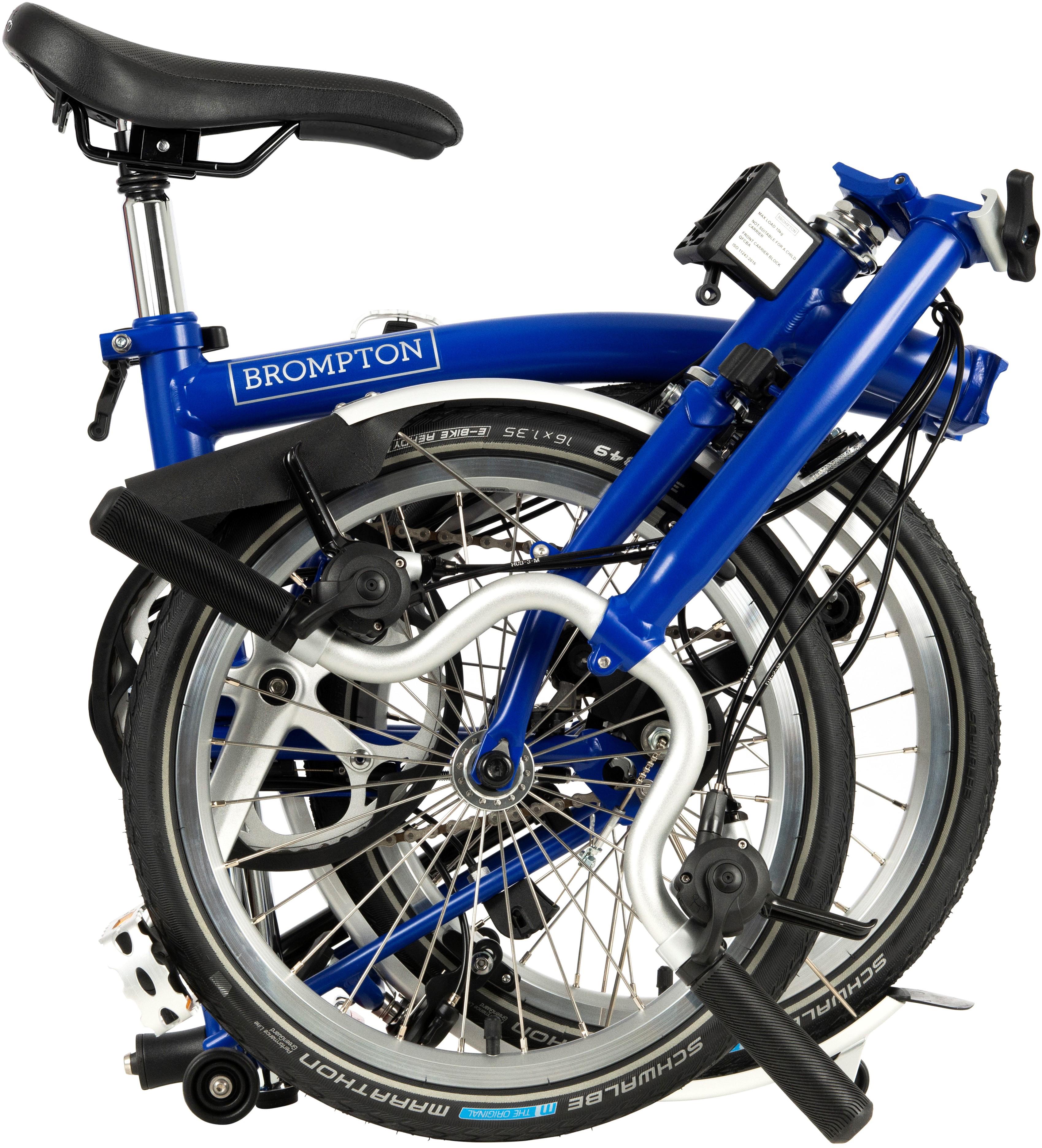 Ex-Display Brompton C Line Utility Mid Handlebar Folding Bike, Piccadilly Blue - 16" Wheel
