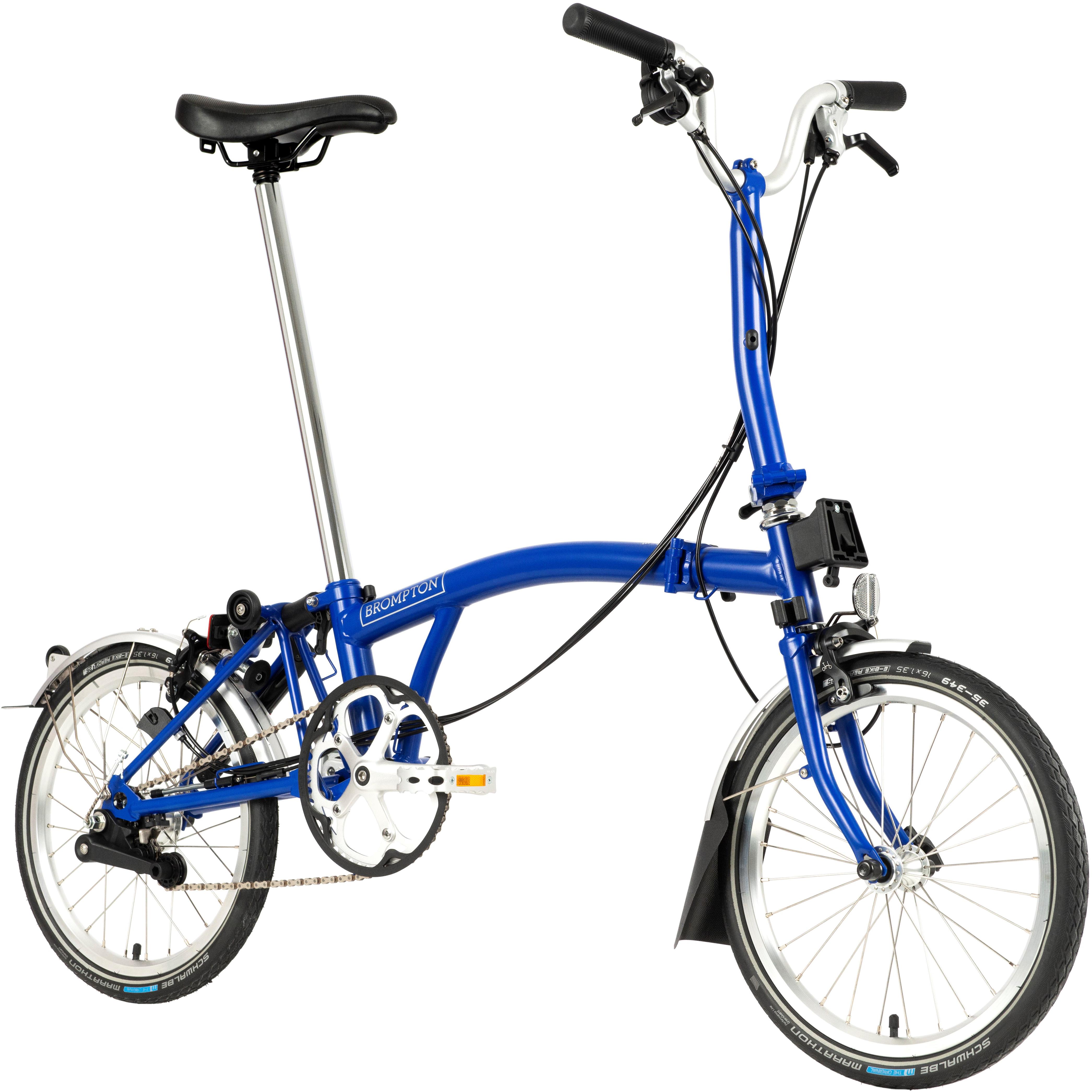 Ex-Display Brompton C Line Utility Mid Handlebar Folding Bike, Piccadilly Blue - 16" Wheel