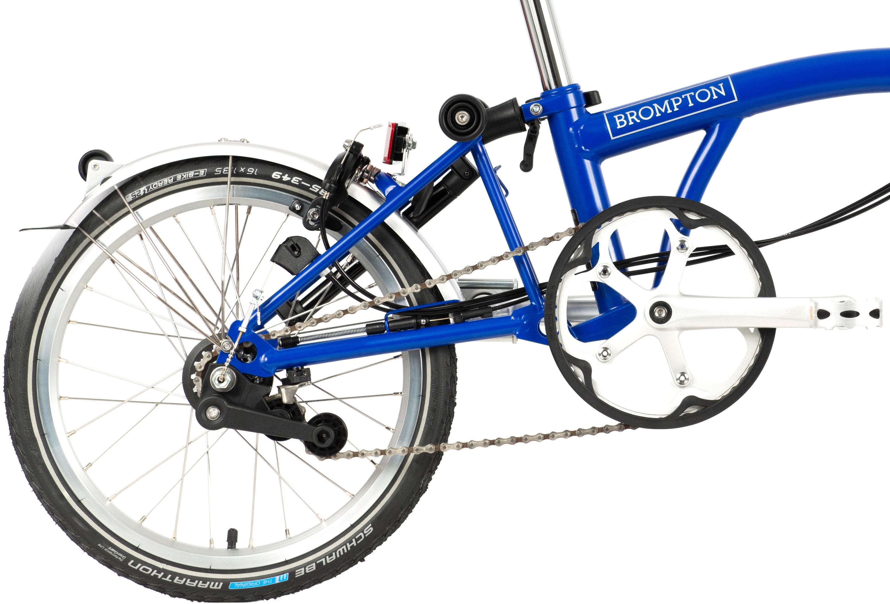 Ex-Display Brompton C Line Utility Mid Handlebar Folding Bike, Piccadilly Blue - 16" Wheel