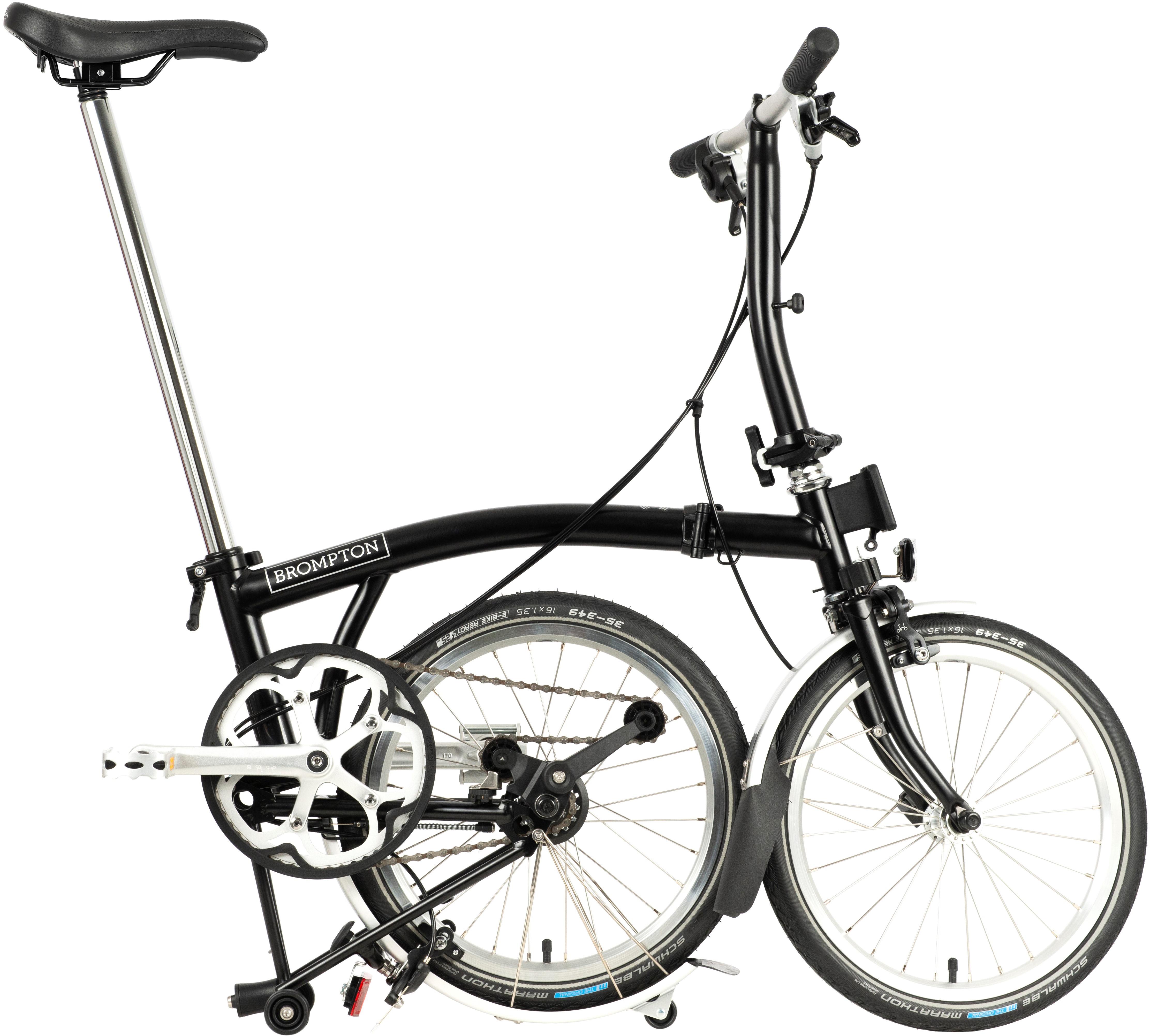Ex-Display Brompton C Line Utility Low Handlebar Folding Bike, Black - 16" Wheel