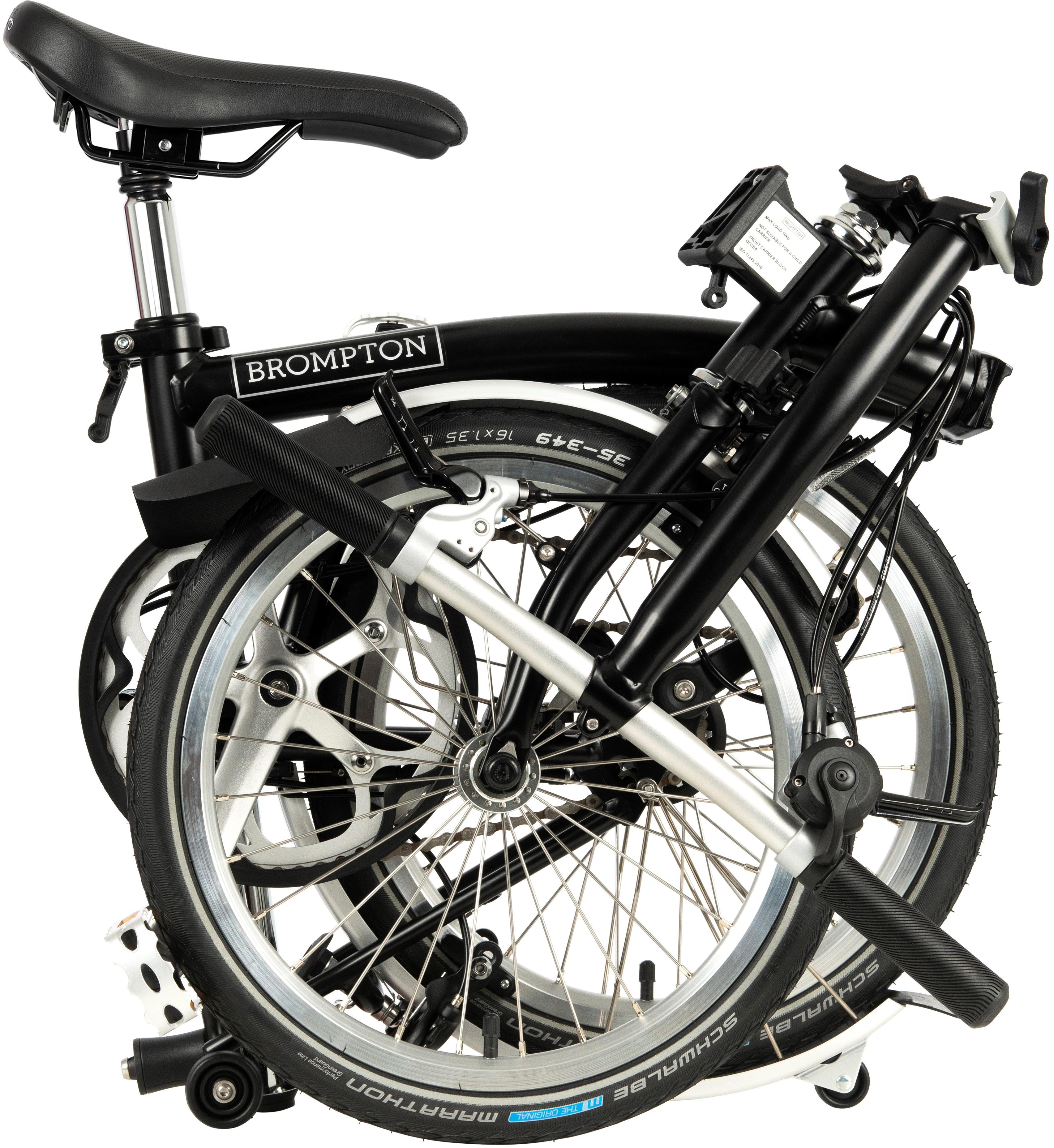 Ex-Display Brompton C Line Utility Low Handlebar Folding Bike, Black - 16" Wheel
