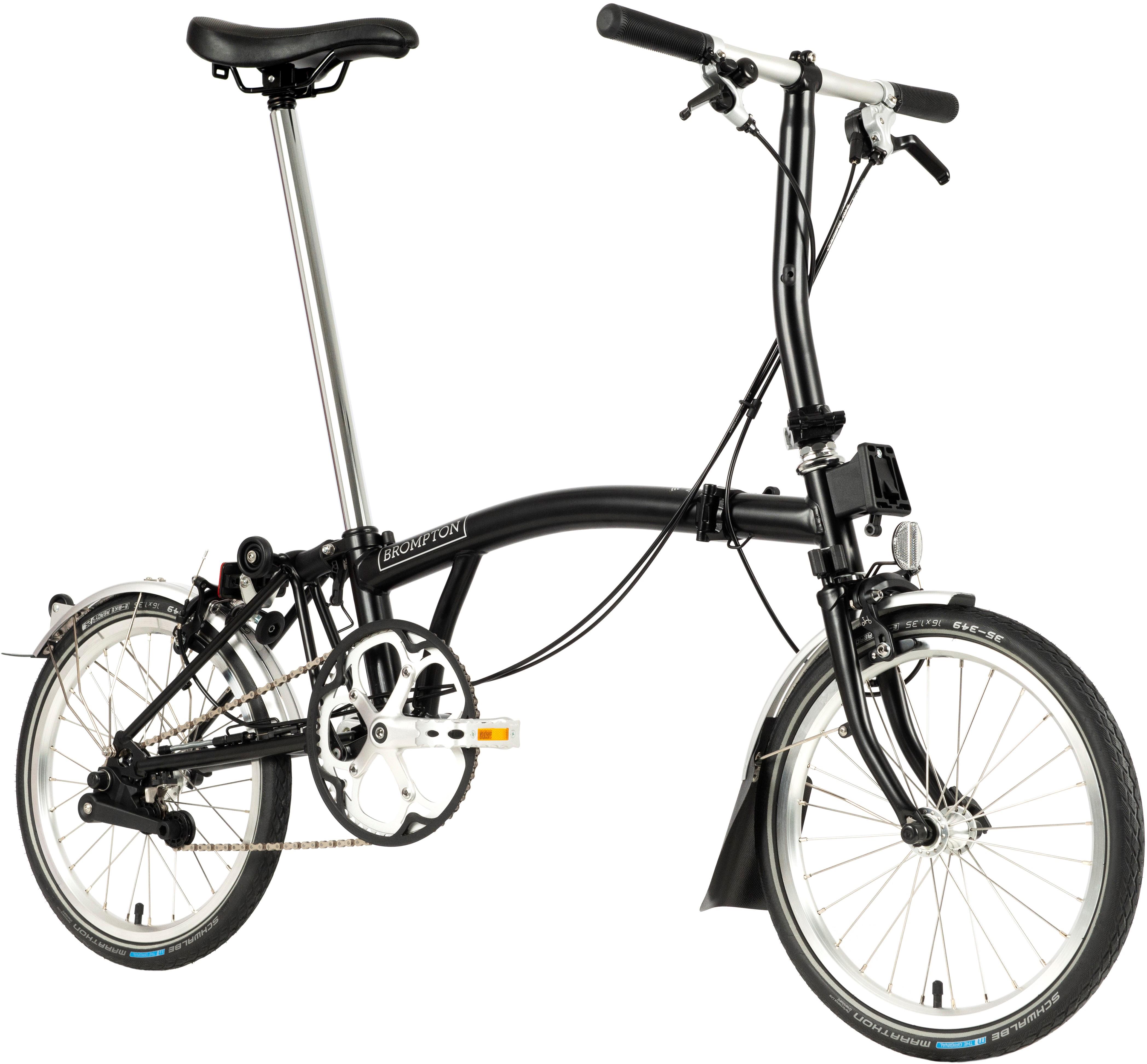 Ex-Display Brompton C Line Utility Low Handlebar Folding Bike, Black - 16" Wheel