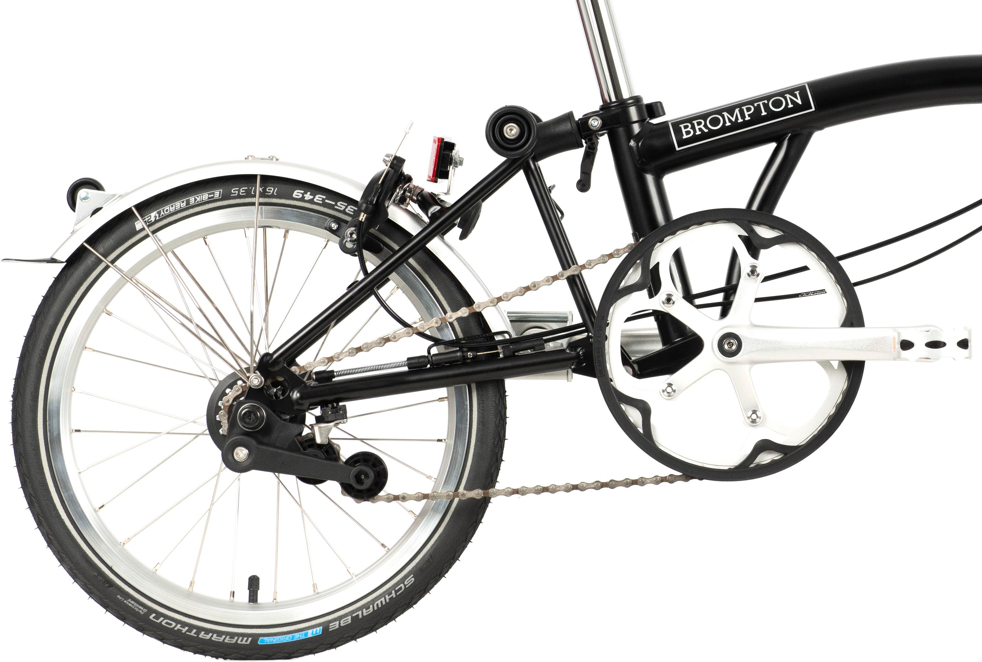 Ex-Display Brompton C Line Utility Low Handlebar Folding Bike, Black - 16" Wheel