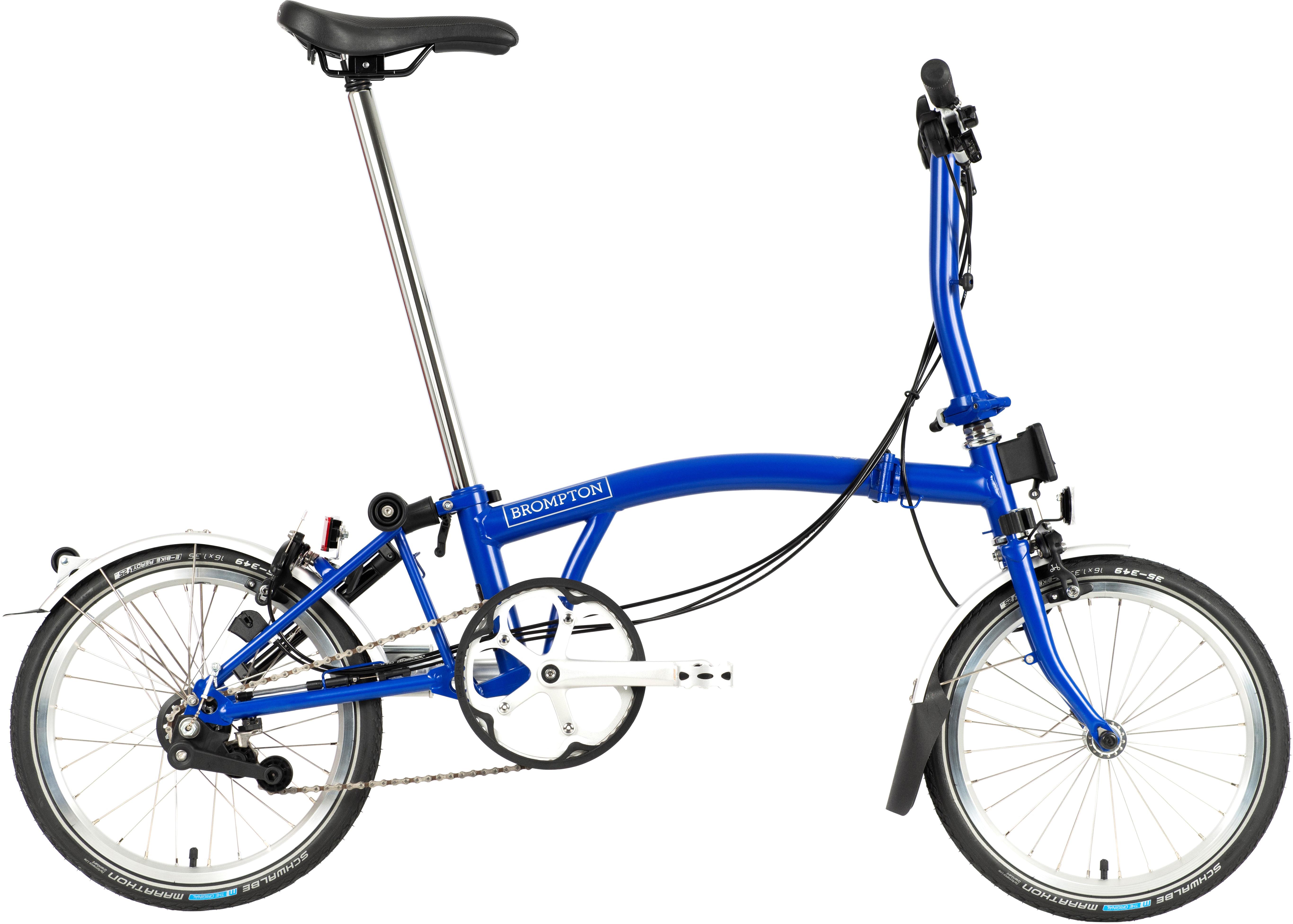 Brompton C Line Explore Low Handlebar Folding Bike - Picadilly Blue - 16 Inch Wheel
