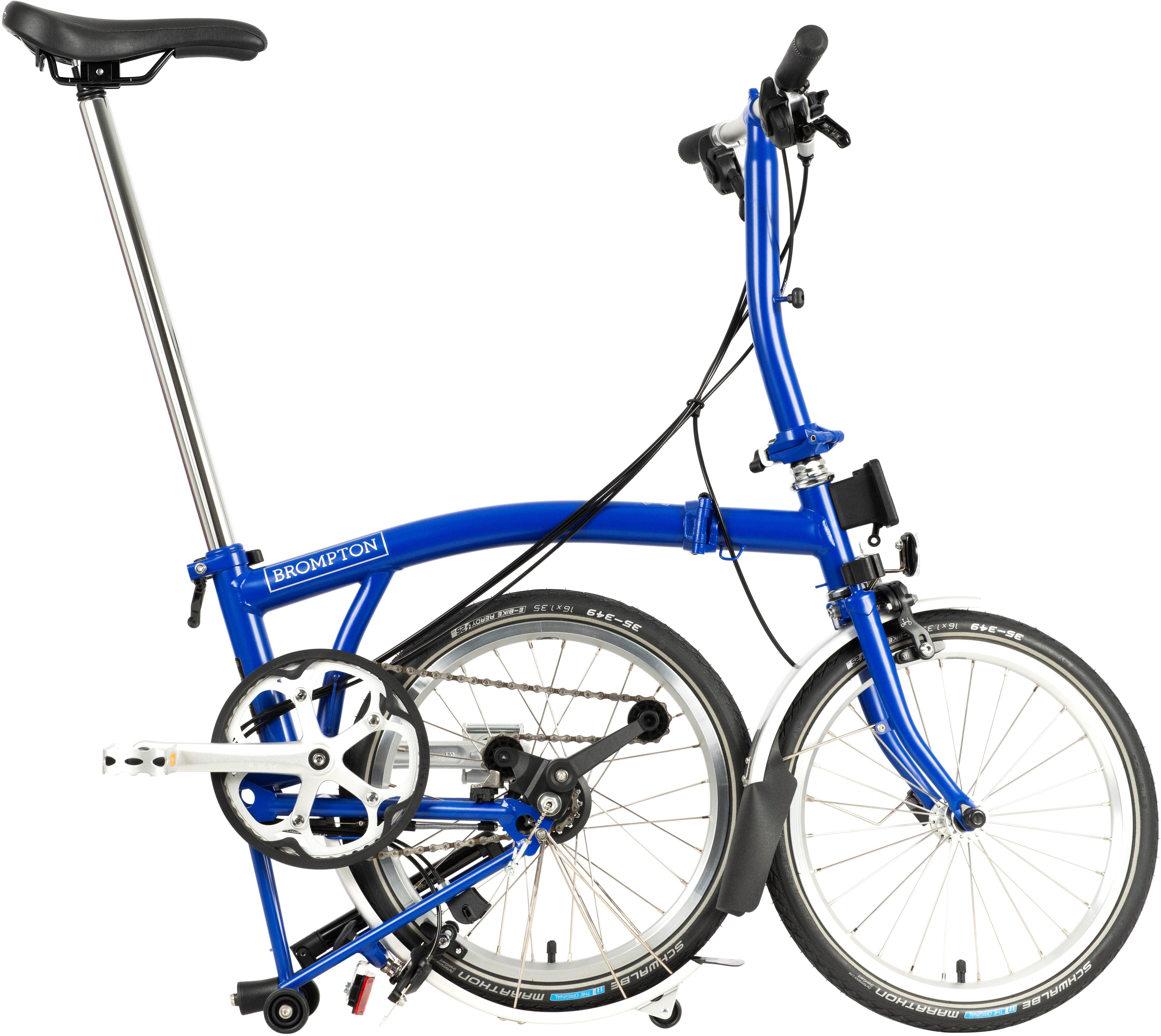 Ex-Display Brompton C Line Explore Low Handlebar Folding Bike, Piccadilly Blue - 16" Wheel