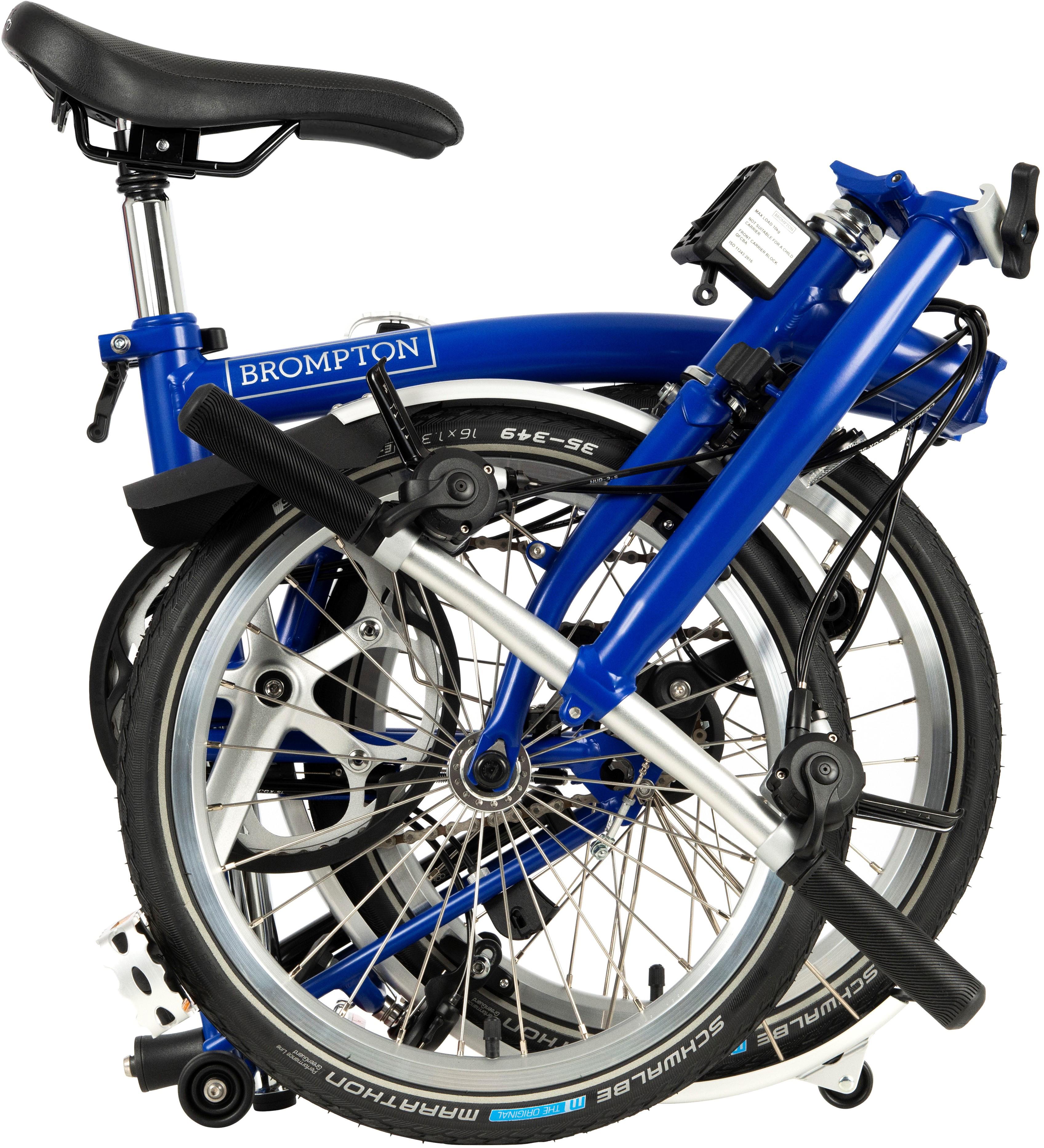 Ex-Display Brompton C Line Explore Low Handlebar Folding Bike, Piccadilly Blue - 16" Wheel