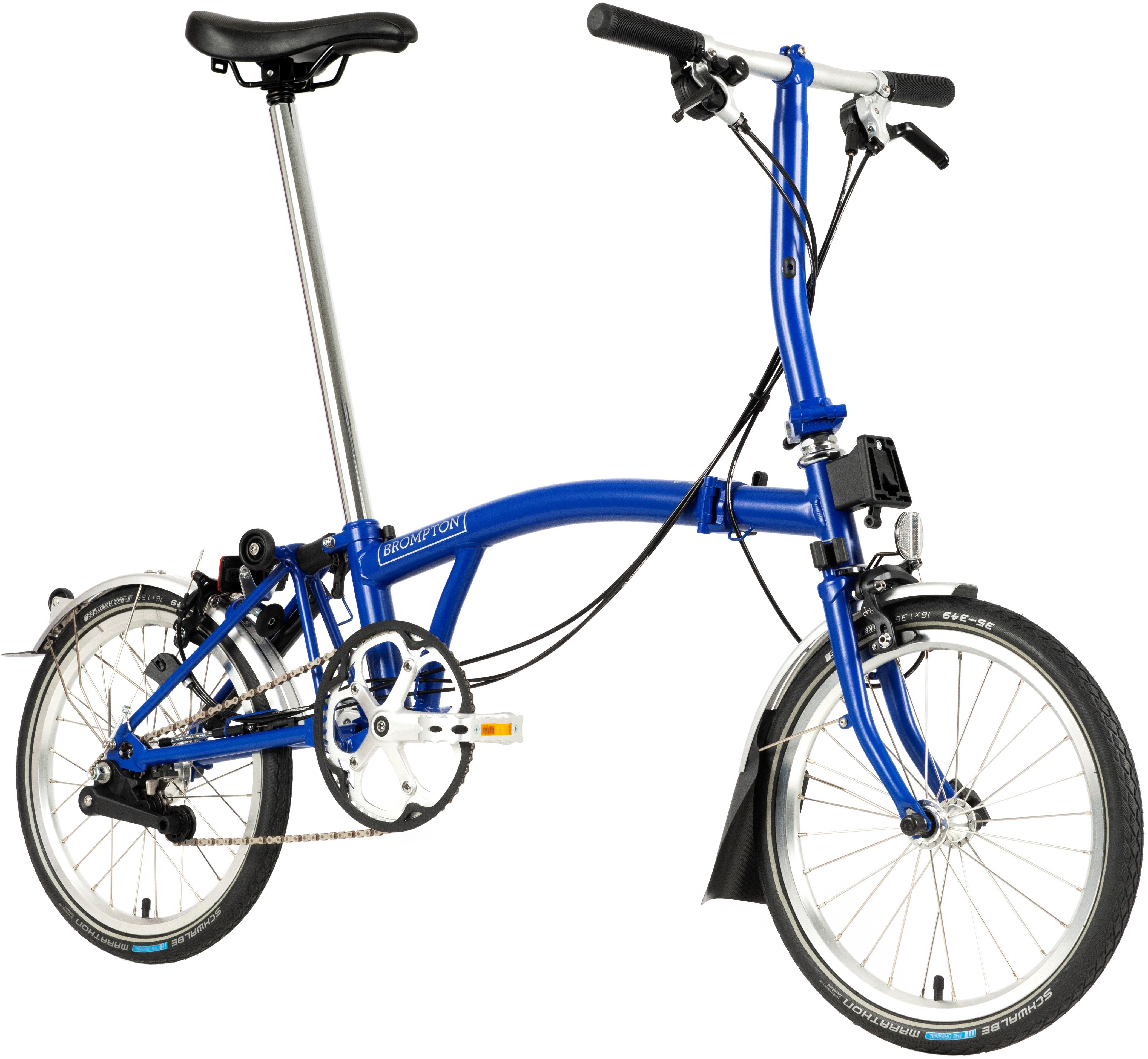 Ex-Display Brompton C Line Explore Low Handlebar Folding Bike, Piccadilly Blue - 16" Wheel