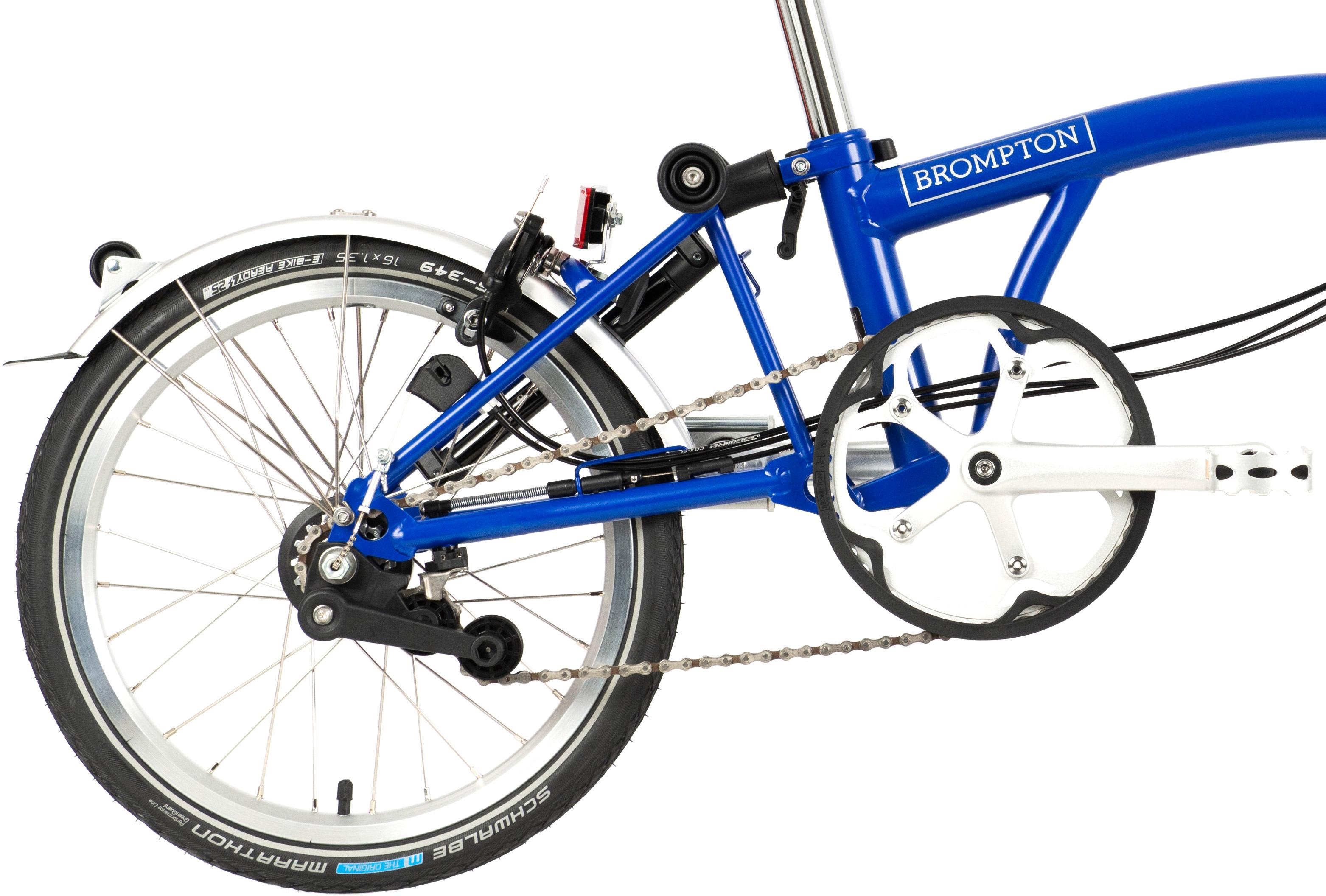 Ex-Display Brompton C Line Explore Low Handlebar Folding Bike, Piccadilly Blue - 16" Wheel