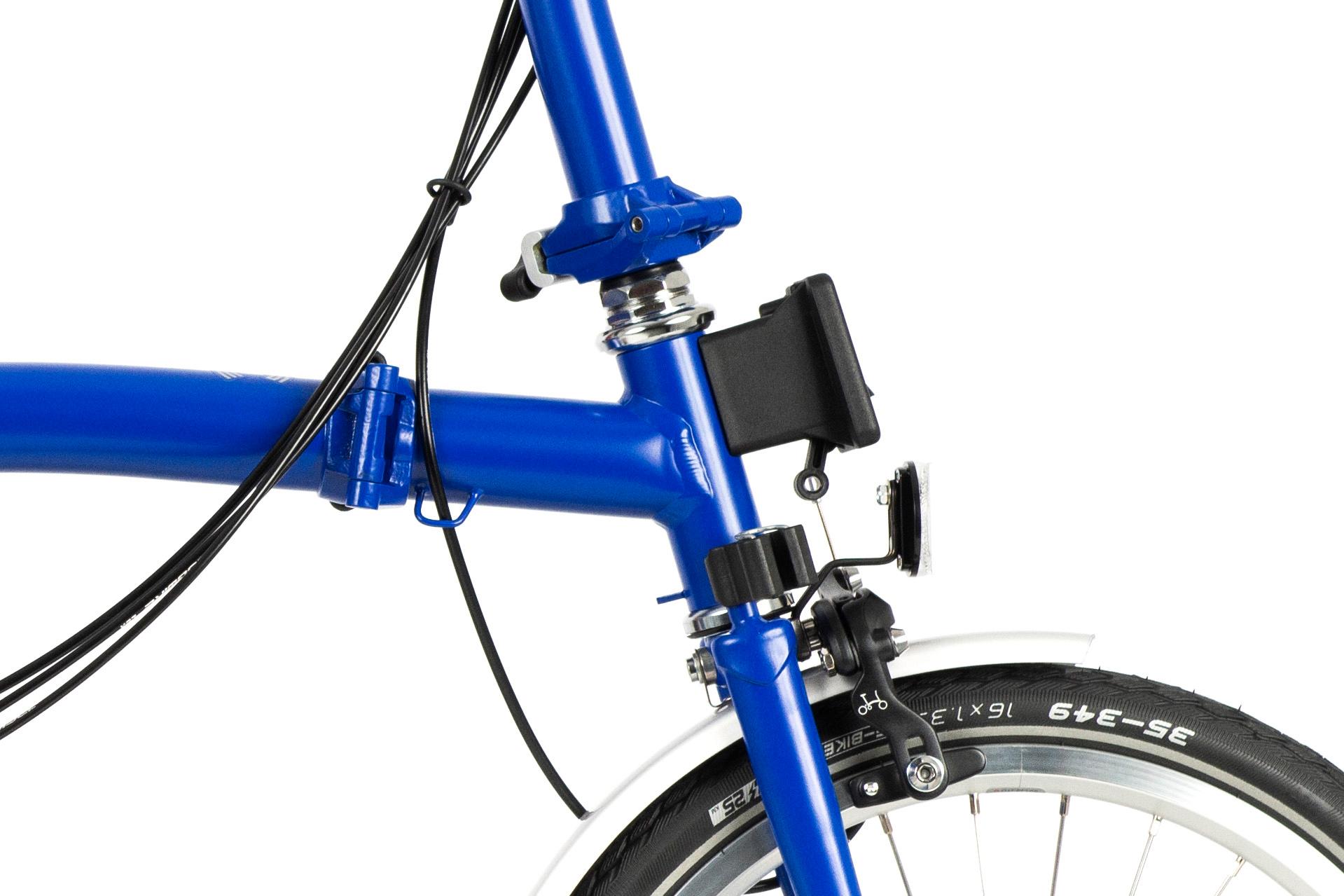 Ex-Display Brompton C Line Explore Low Handlebar Folding Bike, Piccadilly Blue - 16" Wheel