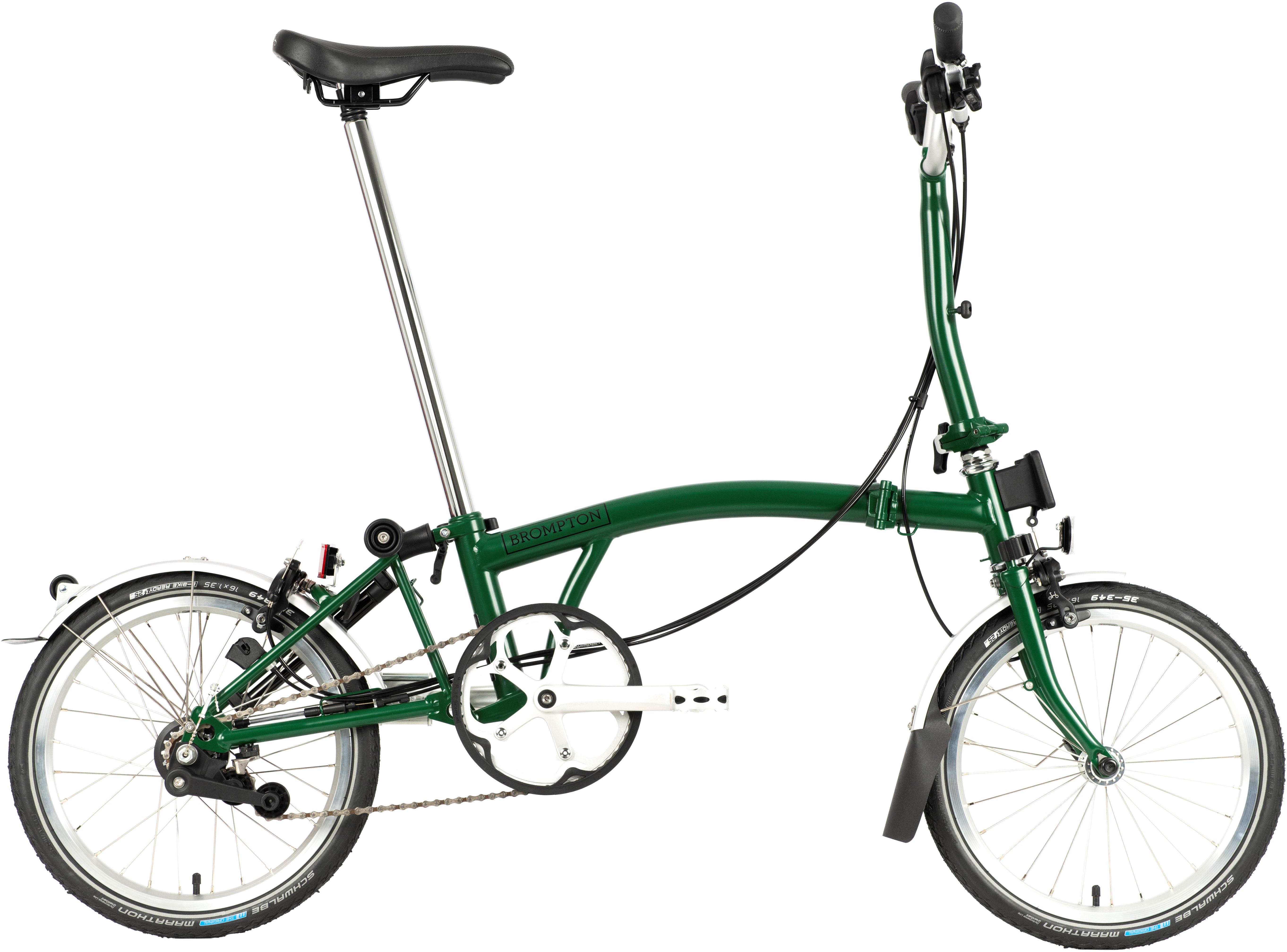 Brompton C Line Utility Mid Handlebar Folding Bike - Racing Green - 16 Inch Wheel