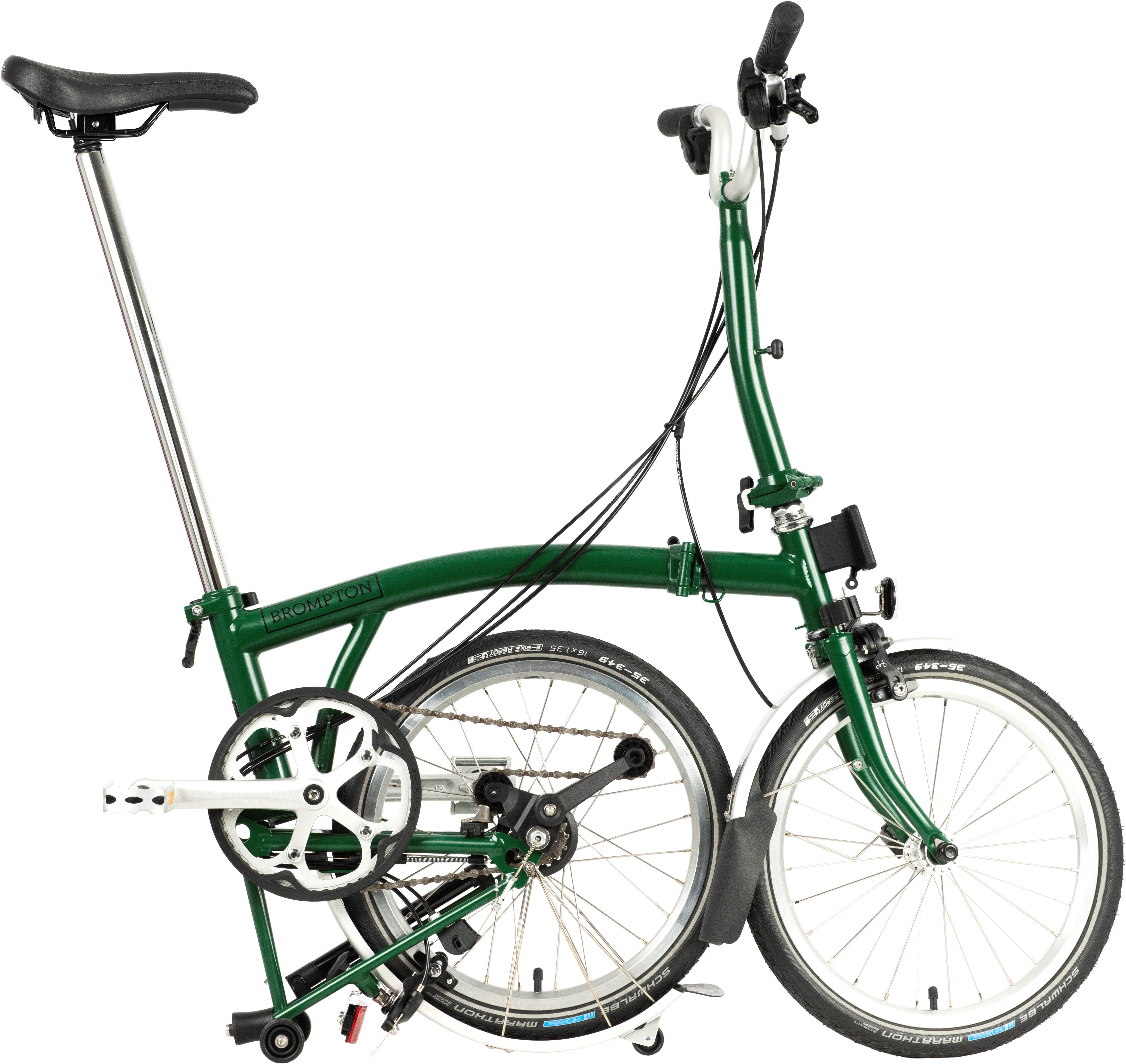 Ex-Display Brompton C Line Utility Mid Handlebar Folding Bike, Racing Green - 16" Wheel