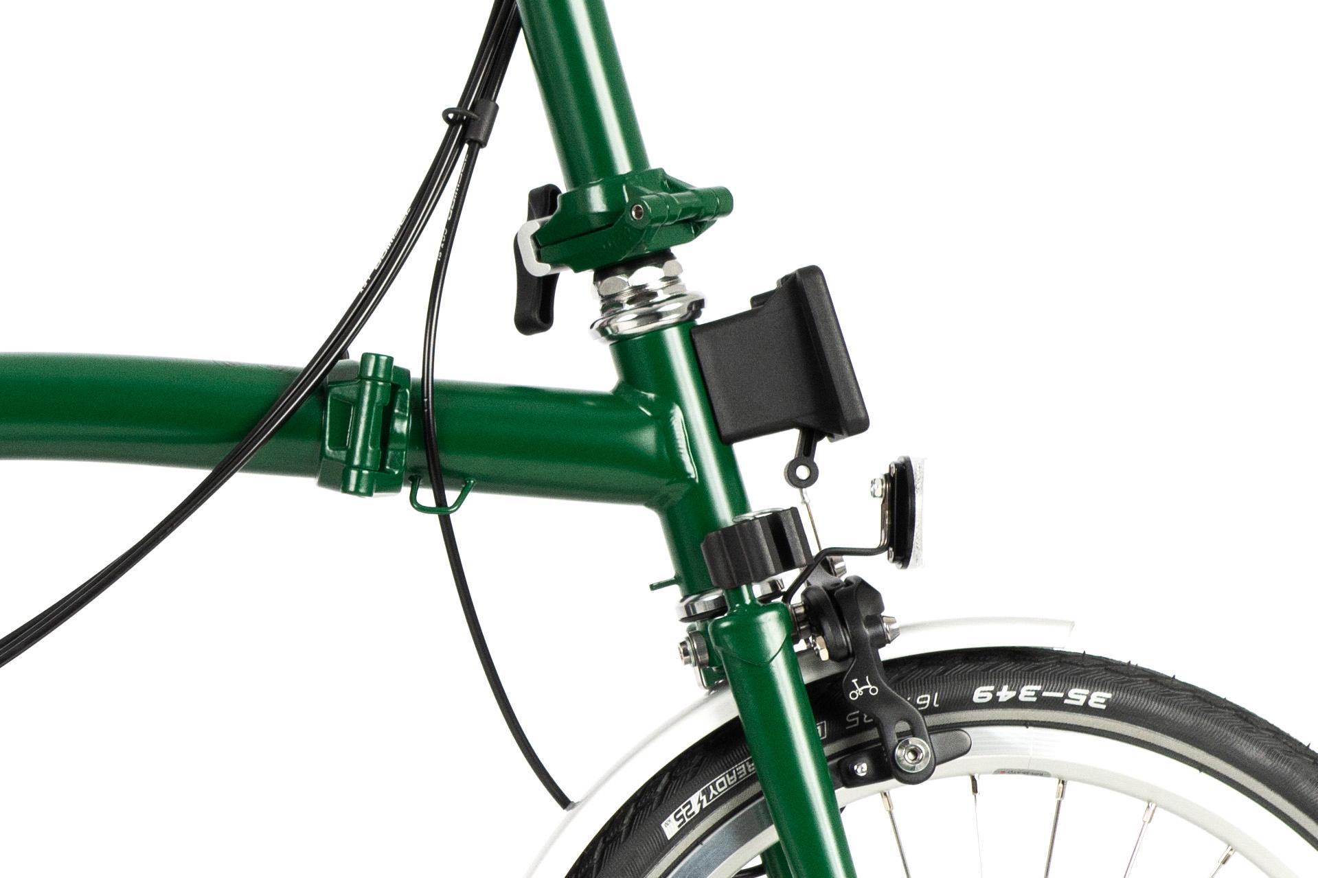 Ex-Display Brompton C Line Utility Mid Handlebar Folding Bike, Racing Green - 16" Wheel