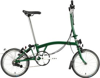 Brompton C Line Utility High Handlebar Folding Bike - Racing Green - 16" Wheel