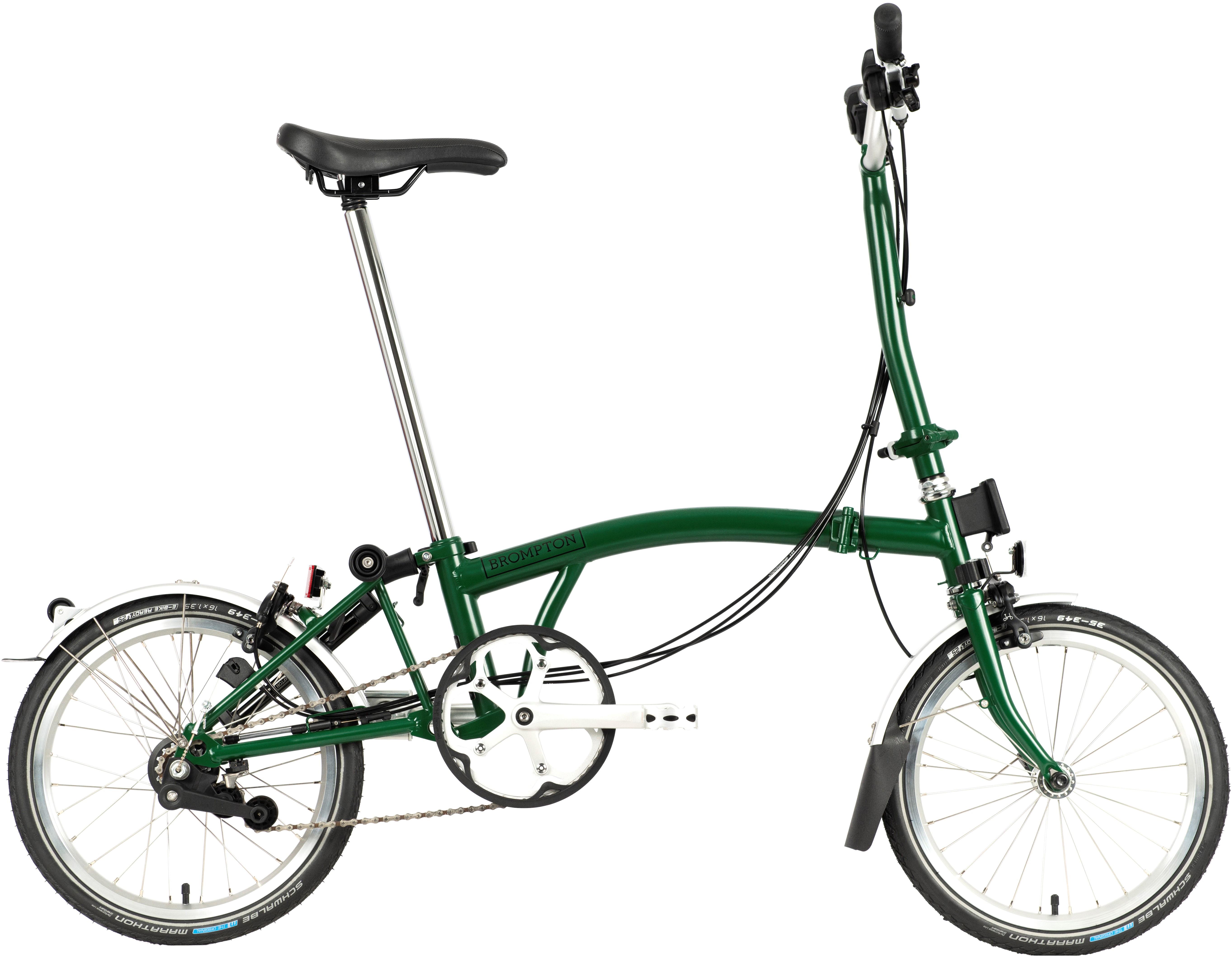 Ex-Display Brompton C Line Utility High Handlebar Folding Bike, Racing Green - 16" Wheel