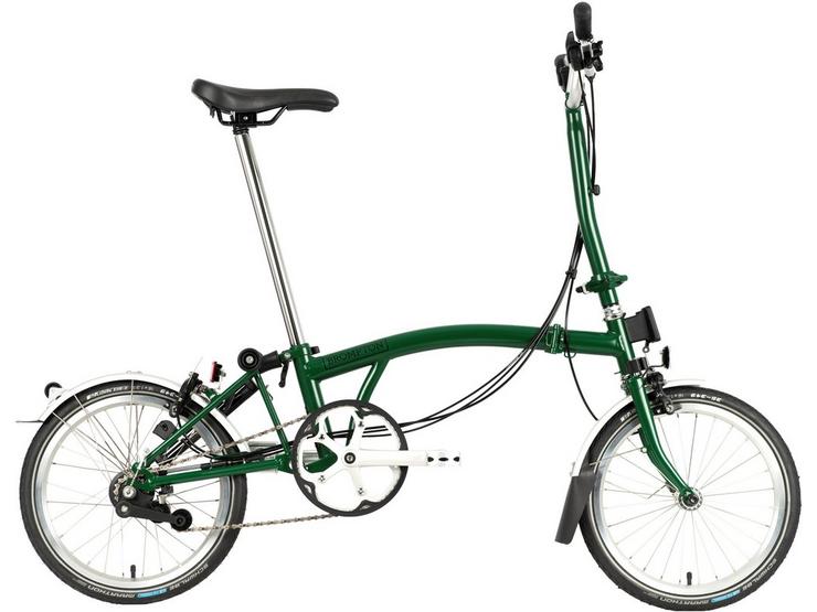 Brompton C Line Utility High Handlebar Folding Bike - Racing Green - 16" Wheel