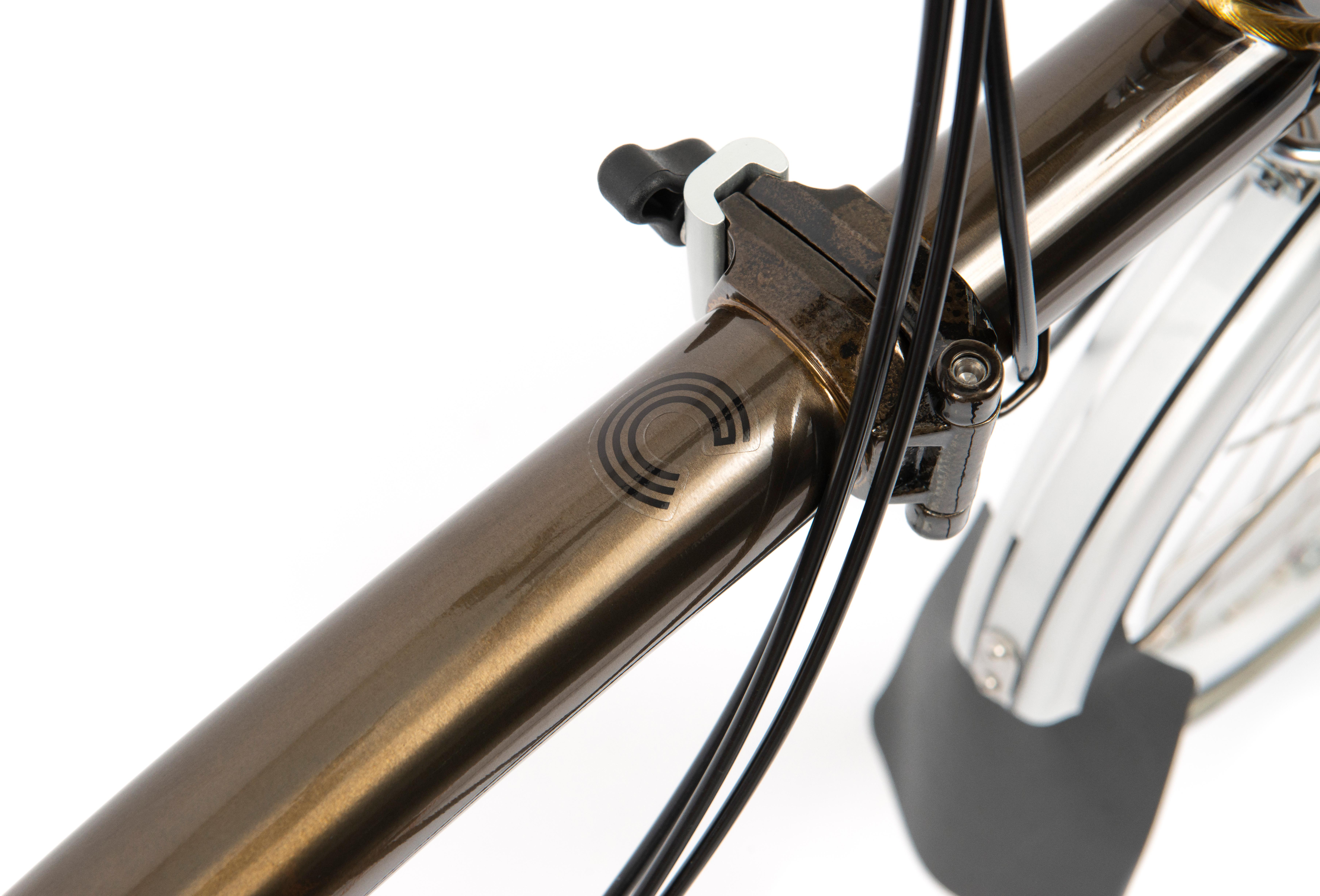 Ex-Display Brompton C Line Explore Mid Handlebar Folding Bike, Black Lacquer - 16" Wheel