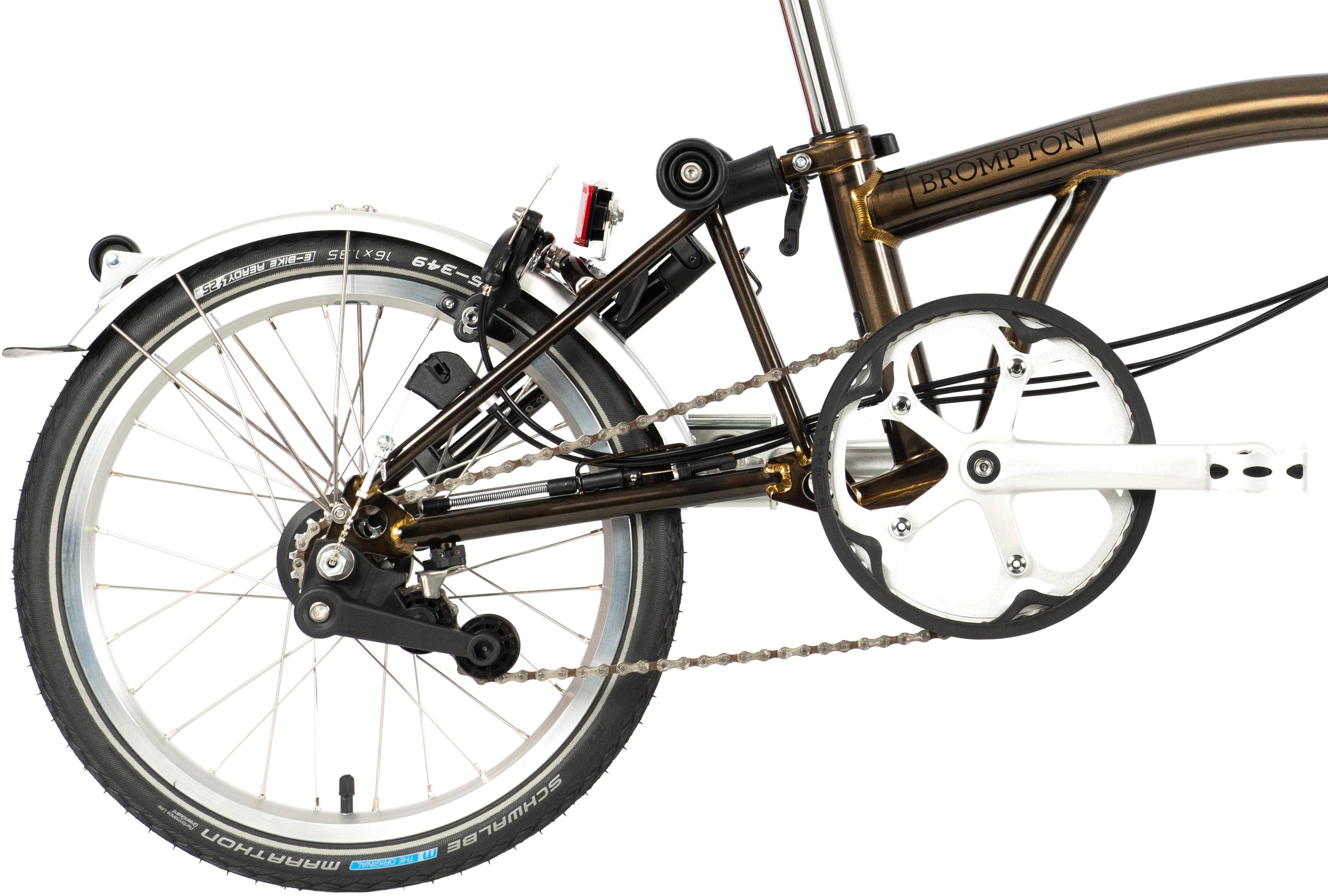 Ex-Display Brompton C Line Explore Mid Handlebar Folding Bike, Black Lacquer - 16" Wheel