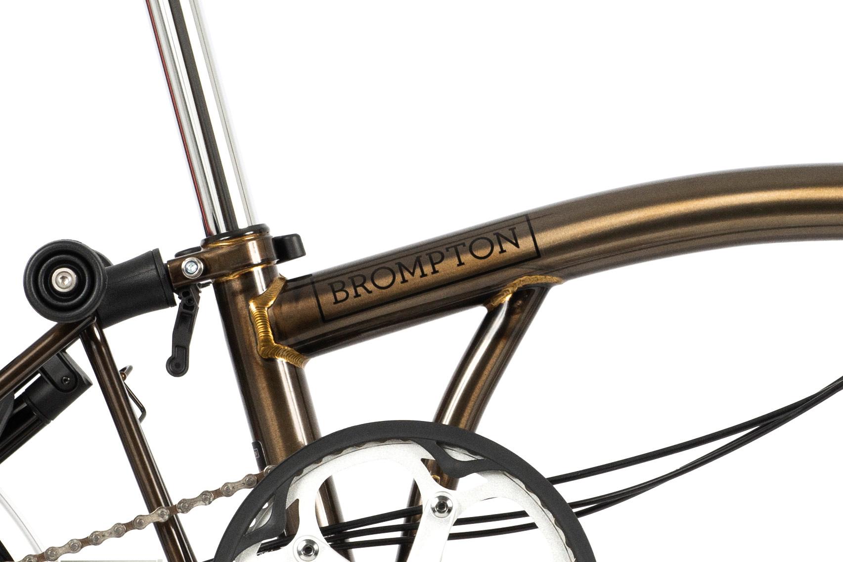 Ex-Display Brompton C Line Explore Mid Handlebar Folding Bike, Black Lacquer - 16" Wheel