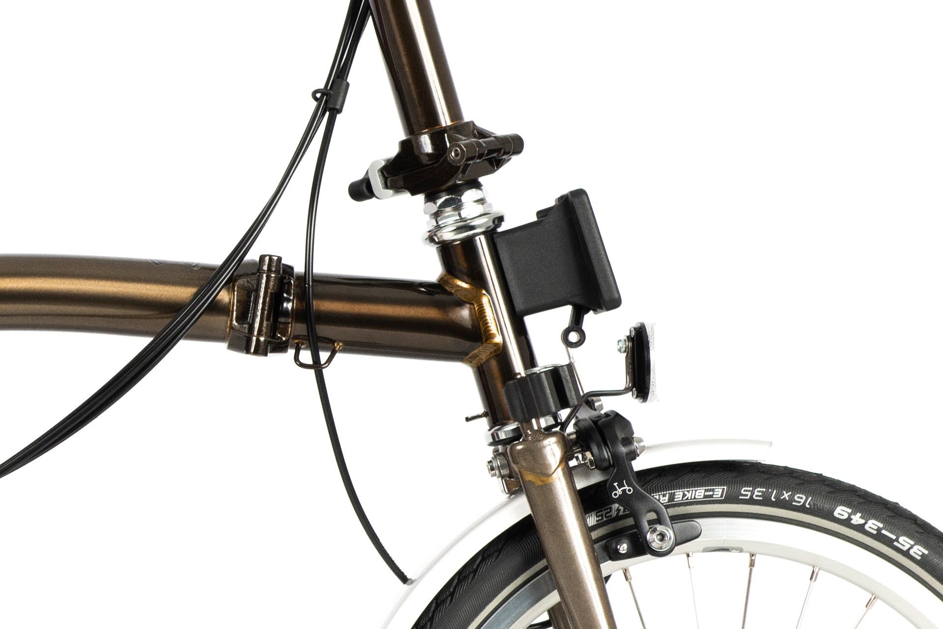Ex-Display Brompton C Line Explore Mid Handlebar Folding Bike, Black Lacquer - 16" Wheel