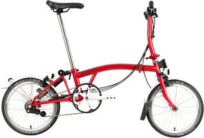 Halfords Brompton C Line Urban Low Handlebar Folding Bike - House Red - 16 inch Wheel | Extra 8% off for BC Members