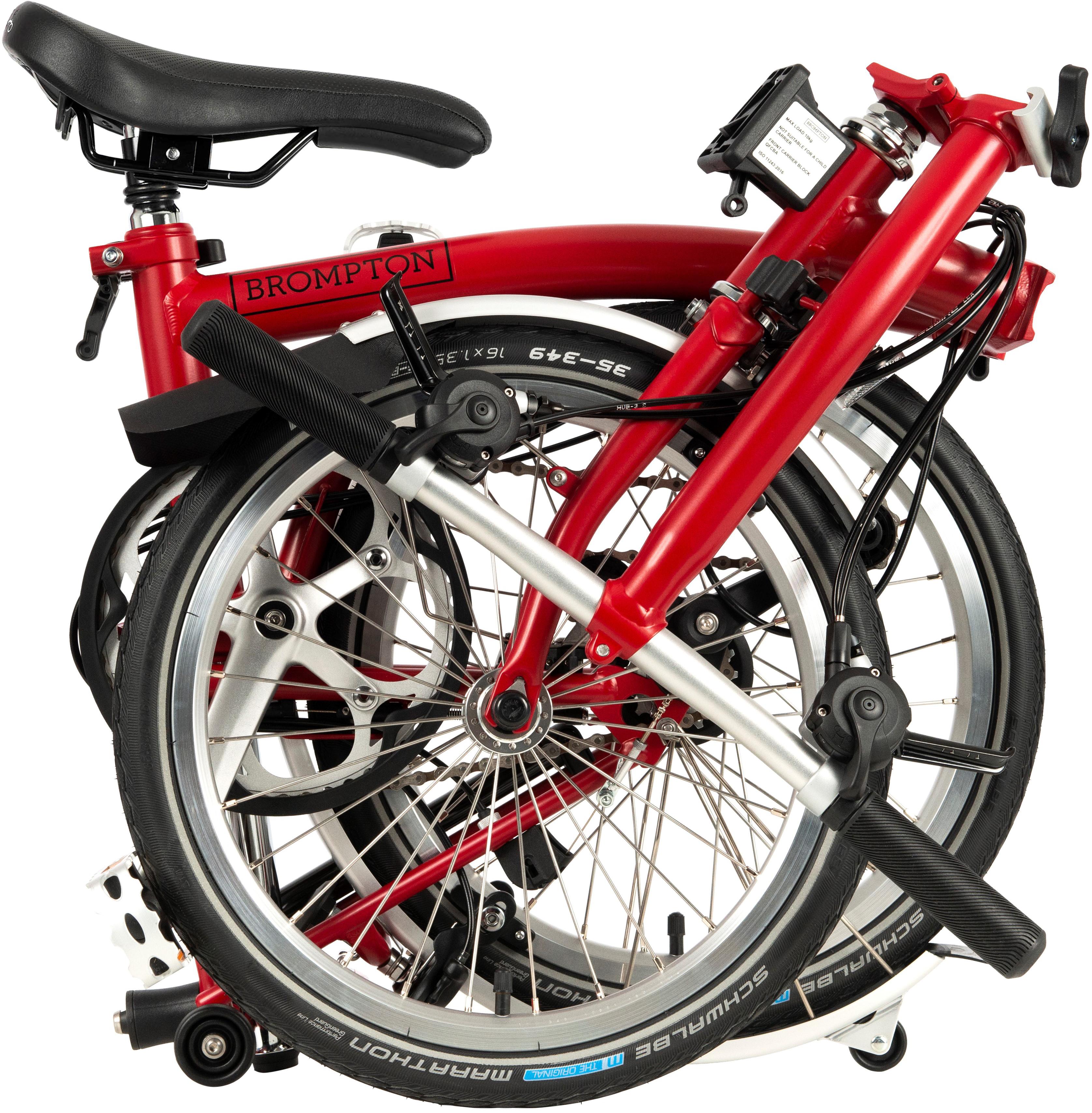Ex-Display Brompton C Line Urban Low Handlebar Folding Bike, House Red - 16" Wheel