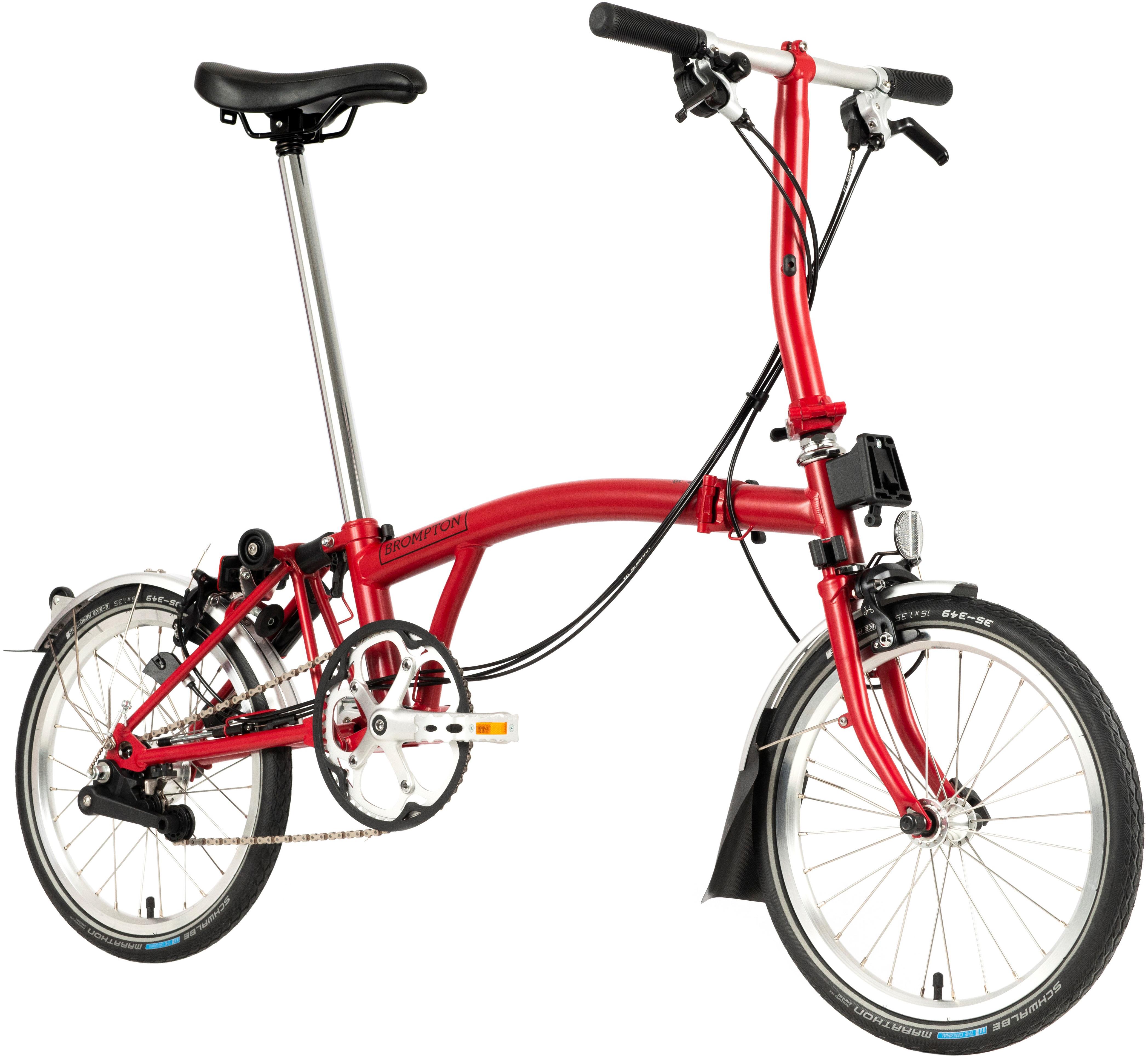 Ex-Display Brompton C Line Urban Low Handlebar Folding Bike, House Red - 16" Wheel