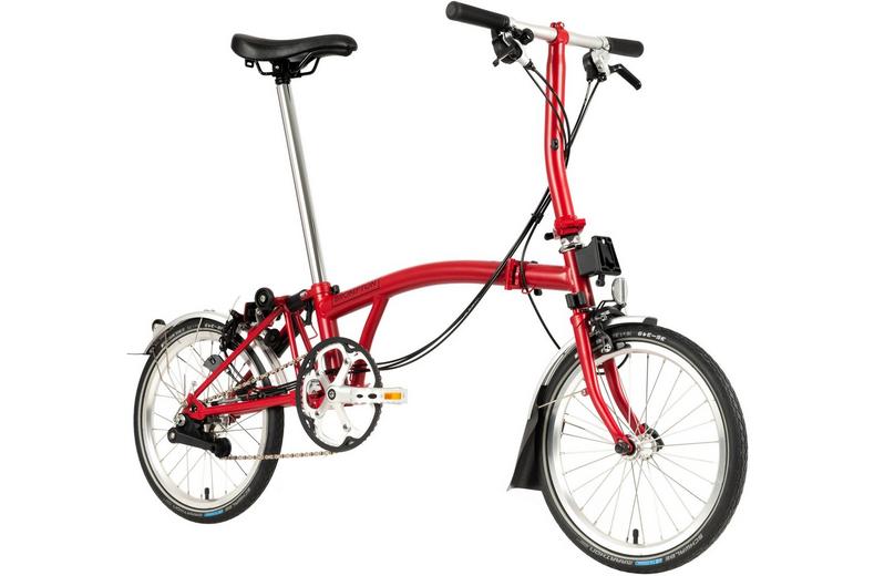 Ex-Display Brompton C Line Urban Low Handlebar Folding Bike, House Red - 16" Wheel Ex-Display Brompton C Line Urban Low Handlebar Folding Bike, House Red - 16" Wheel