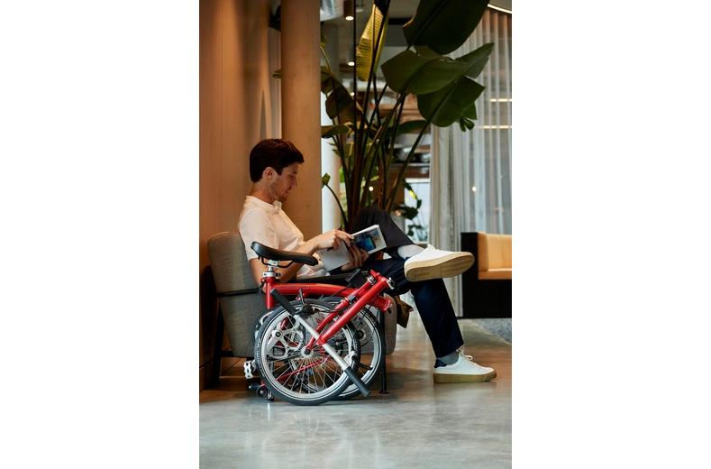 Ex-Display Brompton C Line Urban Low Handlebar Folding Bike, House Red - 16" Wheel Ex-Display Brompton C Line Urban Low Handlebar Folding Bike, House Red - 16" Wheel