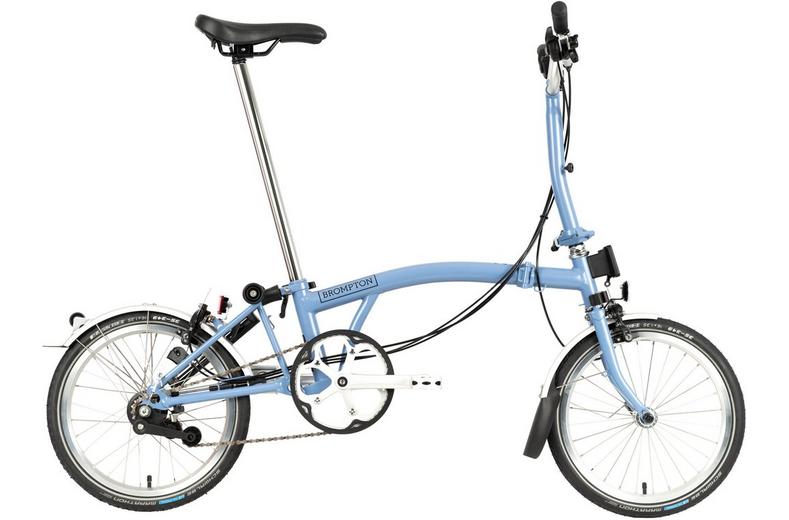 Ex-Display Brompton C Line Utility Mid Handlebar Folding Bike, Cloud Blue - 16" Wheel Ex-Display Brompton C Line Utility Mid Handlebar Folding Bike, Cloud Blue - 16" Wheel