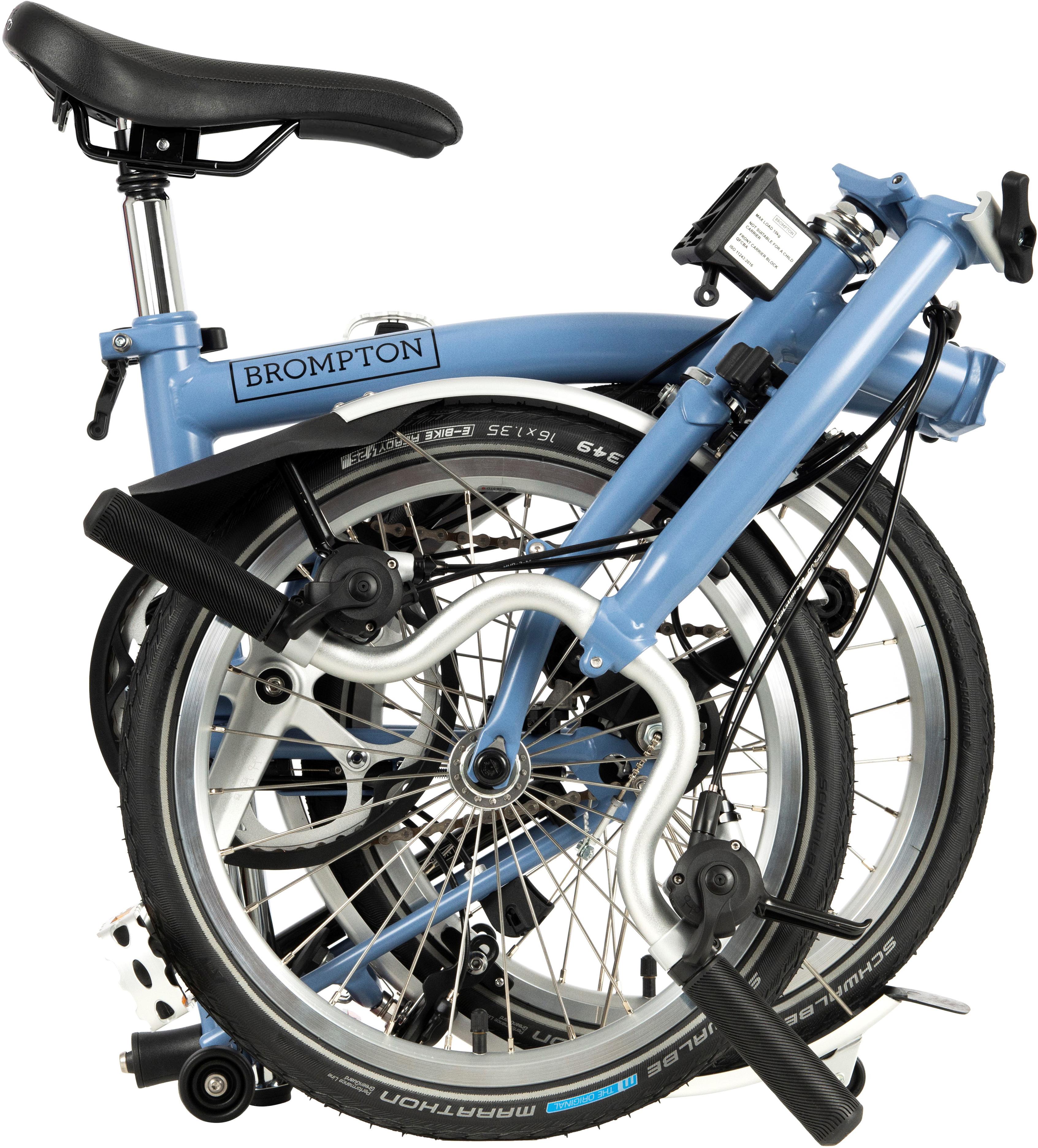 Ex-Display Brompton C Line Utility Mid Handlebar Folding Bike, Cloud Blue - 16" Wheel