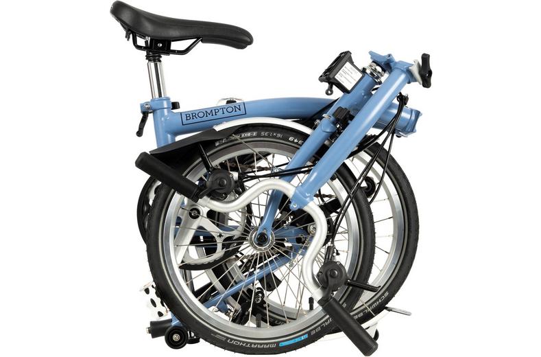 Ex-Display Brompton C Line Utility Mid Handlebar Folding Bike, Cloud Blue - 16" Wheel Ex-Display Brompton C Line Utility Mid Handlebar Folding Bike, Cloud Blue - 16" Wheel